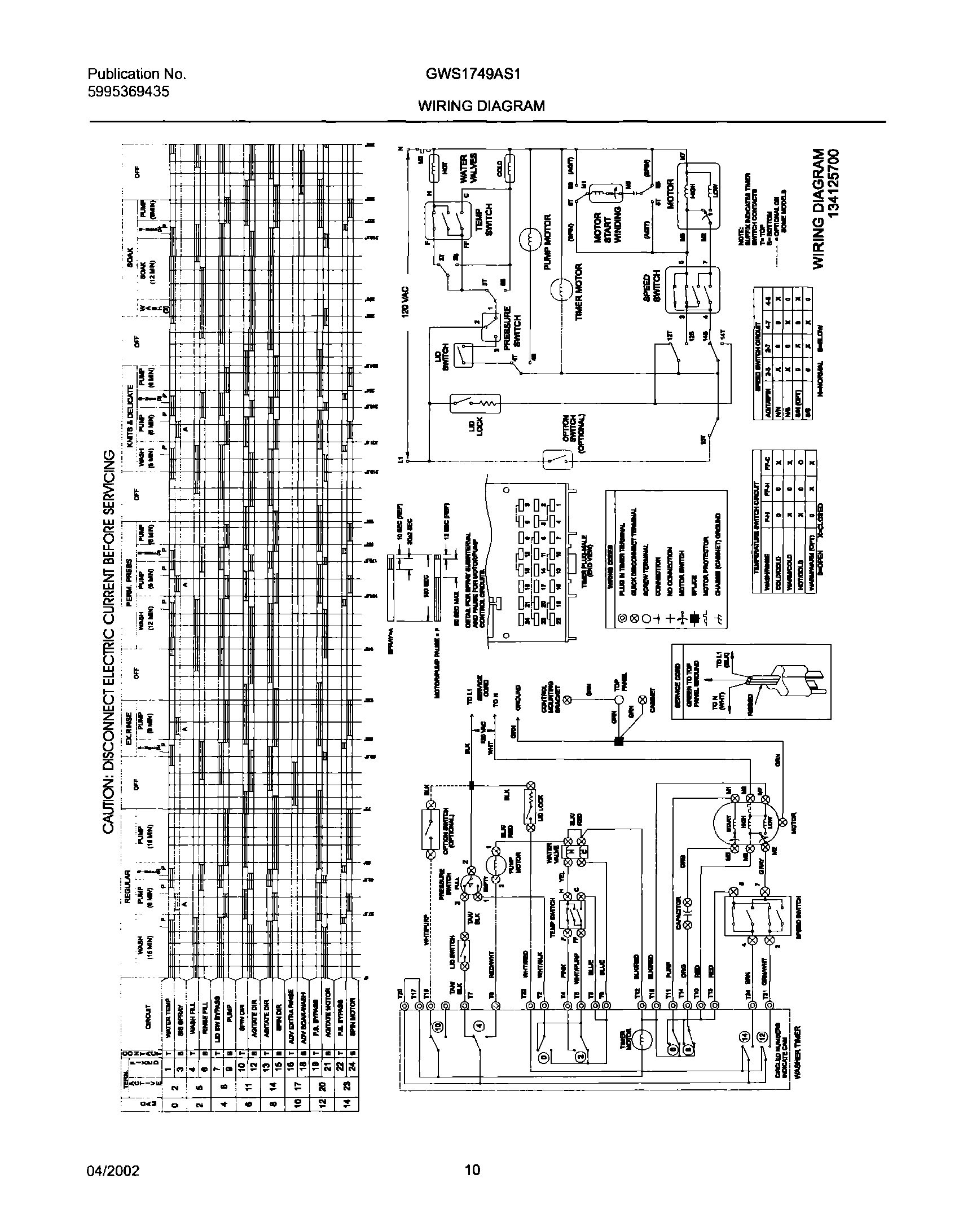 10 - 134125700 WIRING DIAGRAM