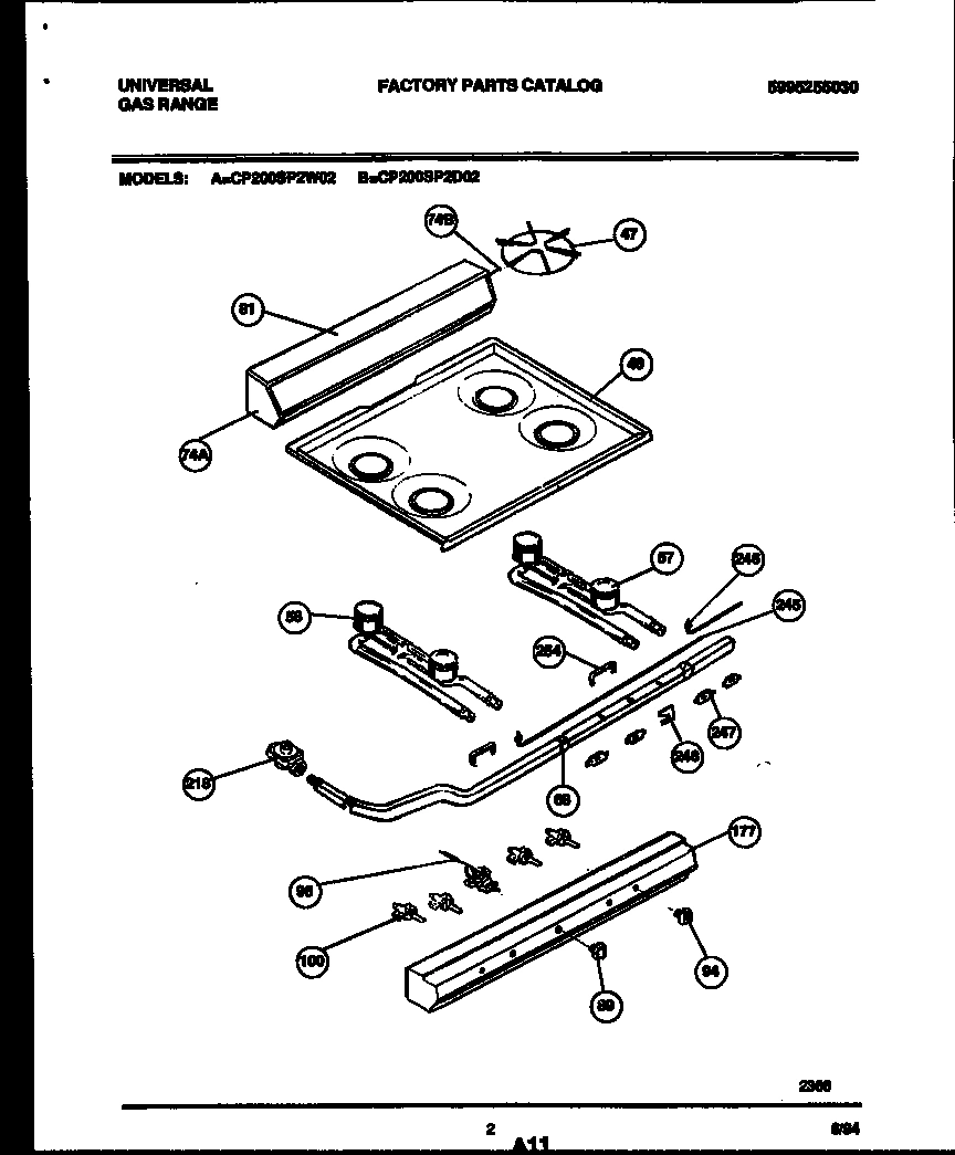 02 - BACKGUARD, COOKTOP AND BURNER PARTS