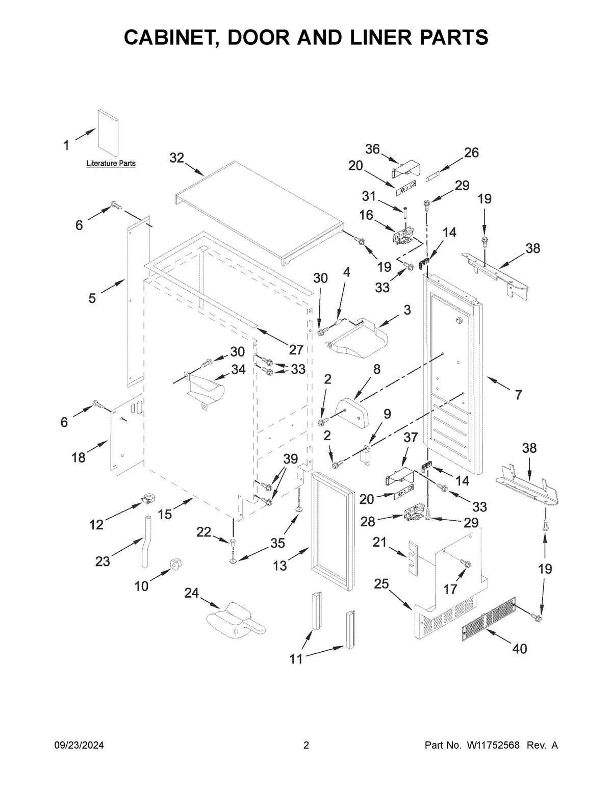02 - CABINET, DOOR AND LINER PARTS