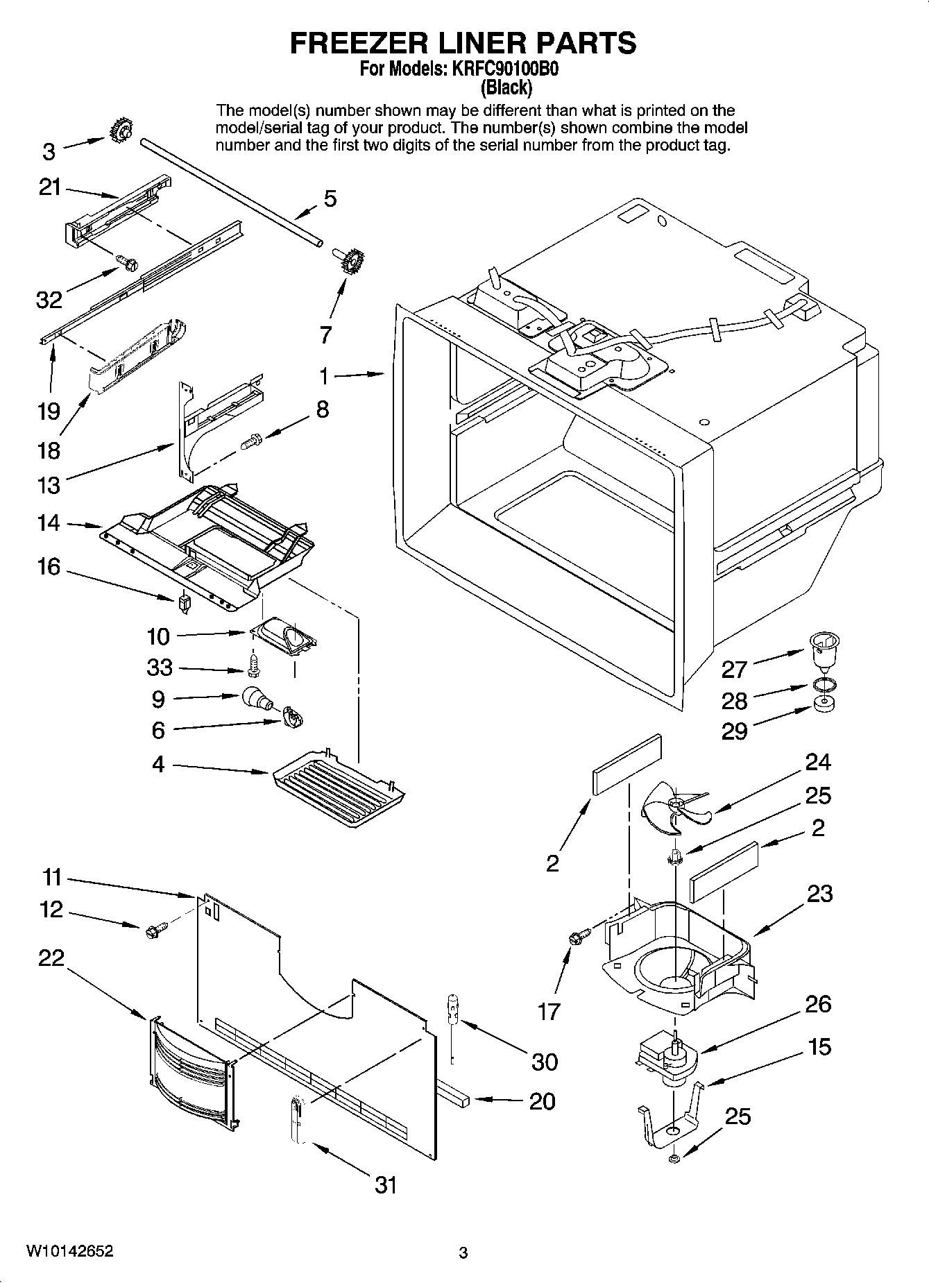 02 - FREEZER LINER PARTS