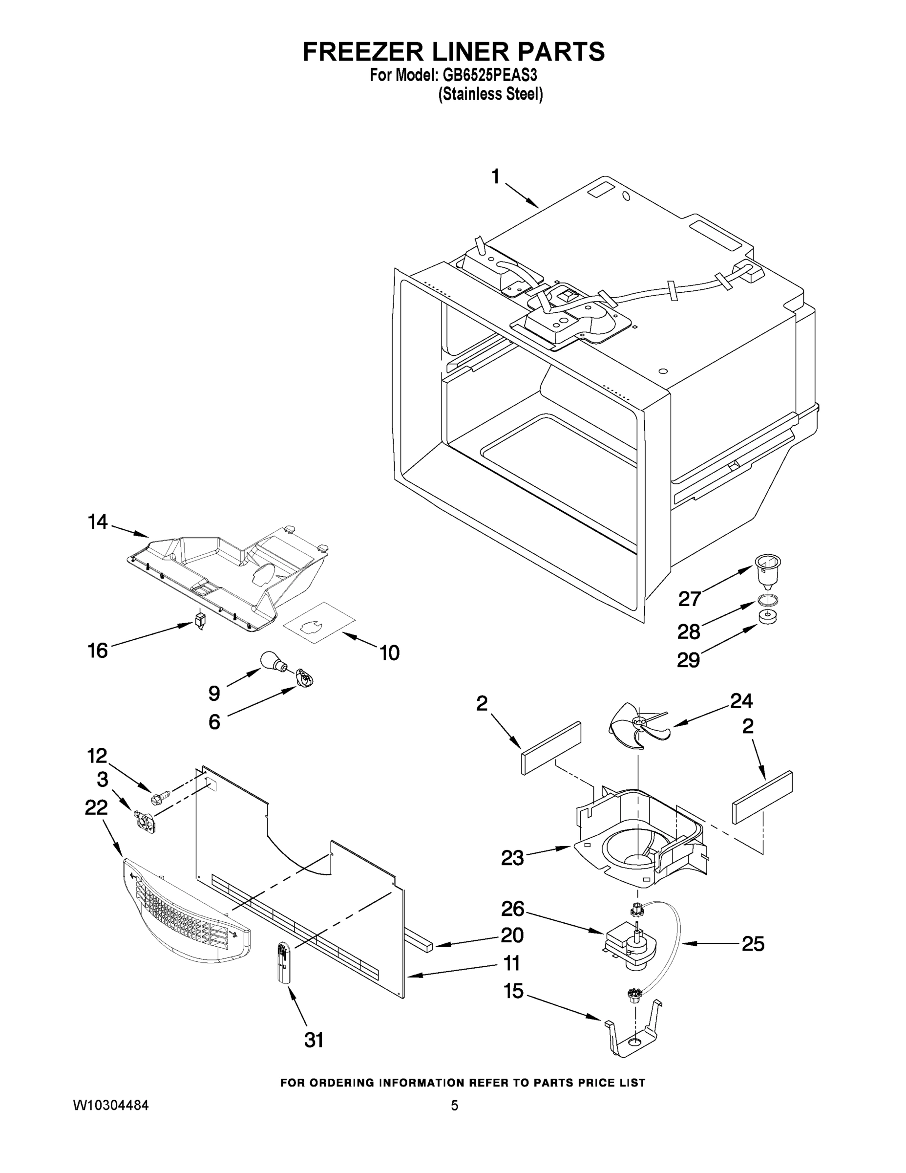 03 - FREEZER LINER PARTS