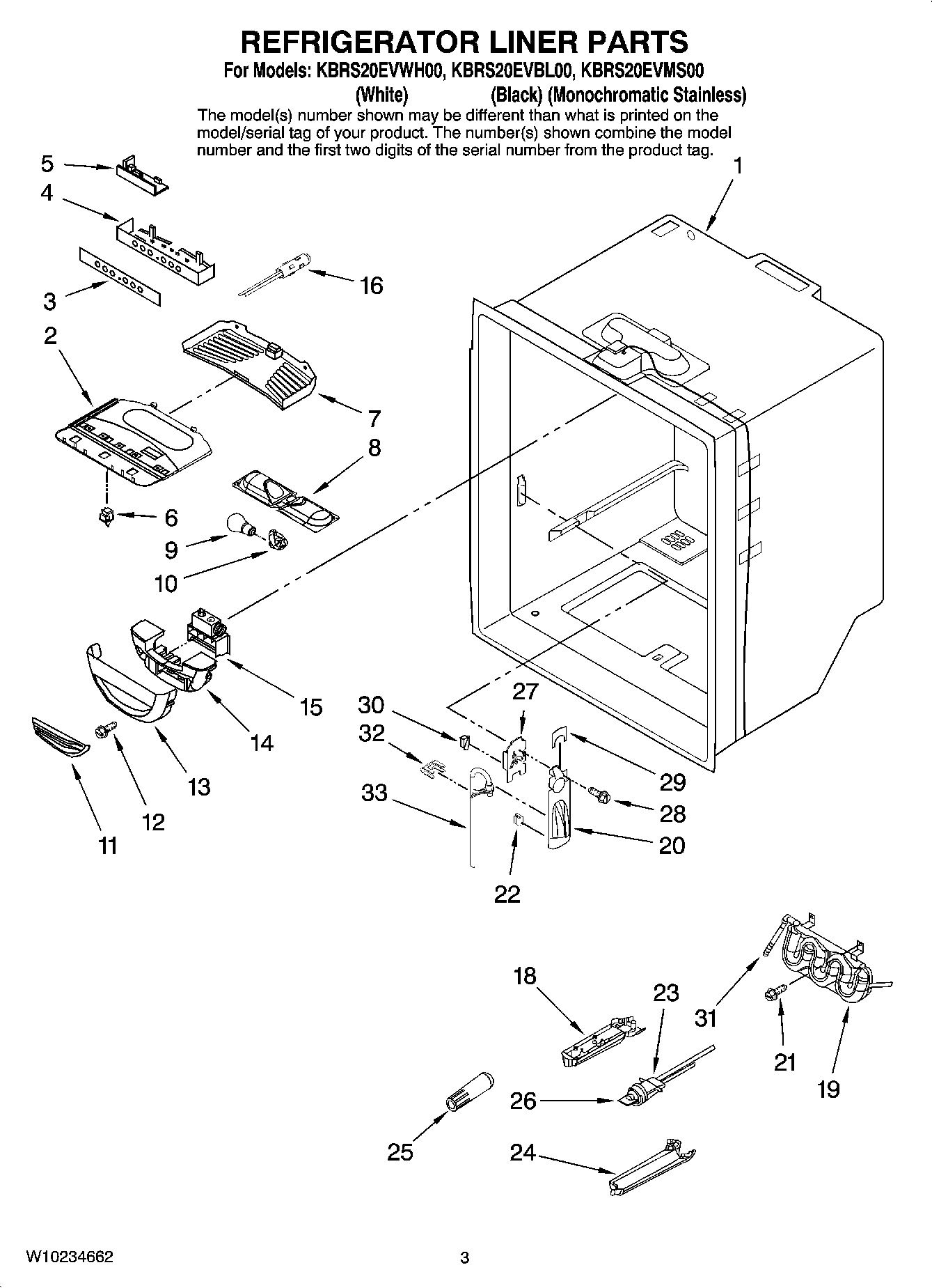 02 - REFRIGERATOR LINER PARTS