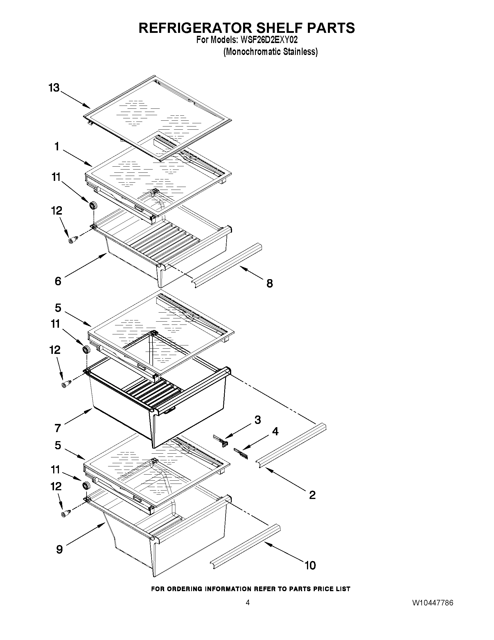 03 - REFRIGERATOR SHELF PARTS