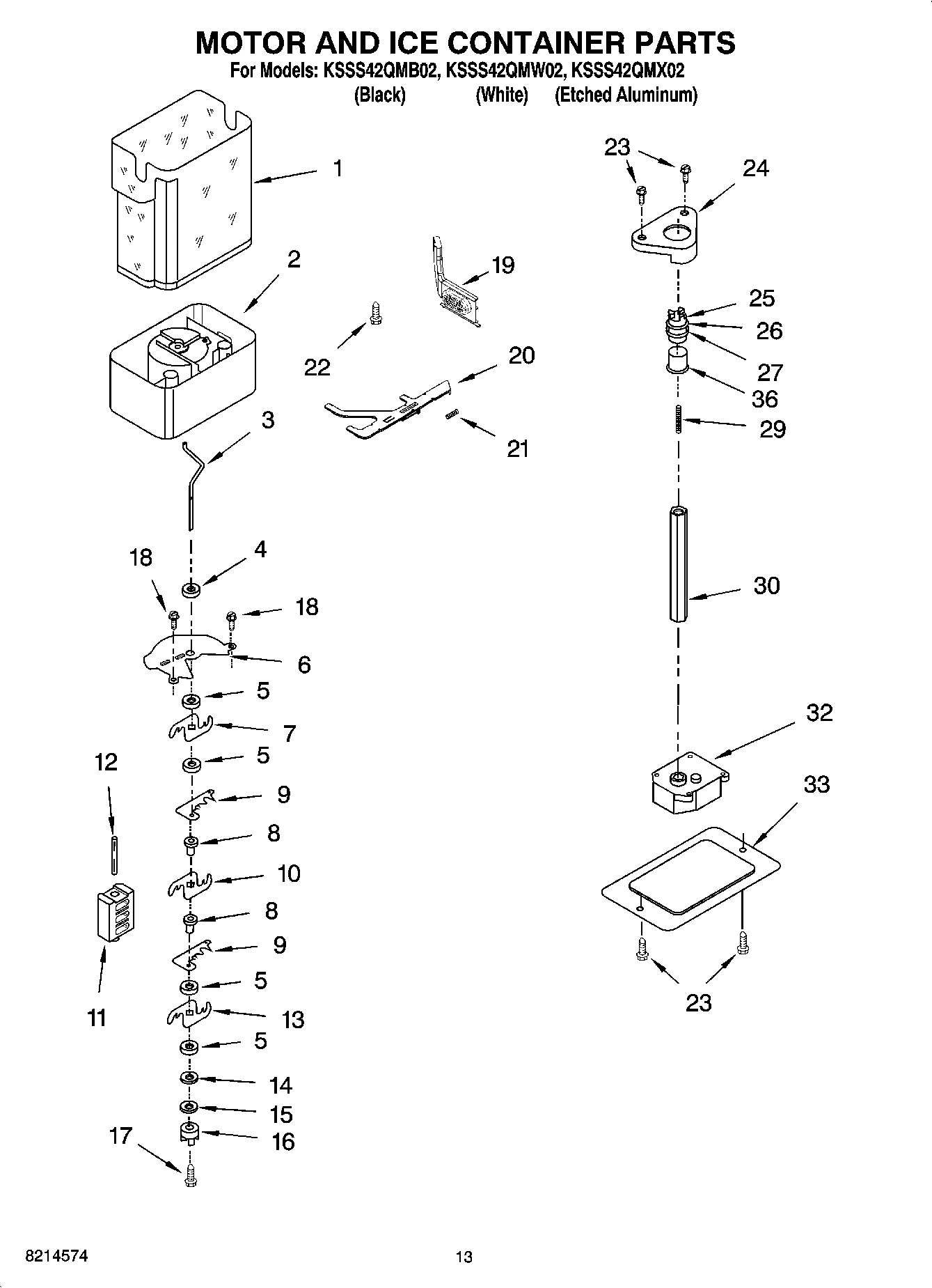 09 - MOTOR AND ICE CONTAINER PARTS