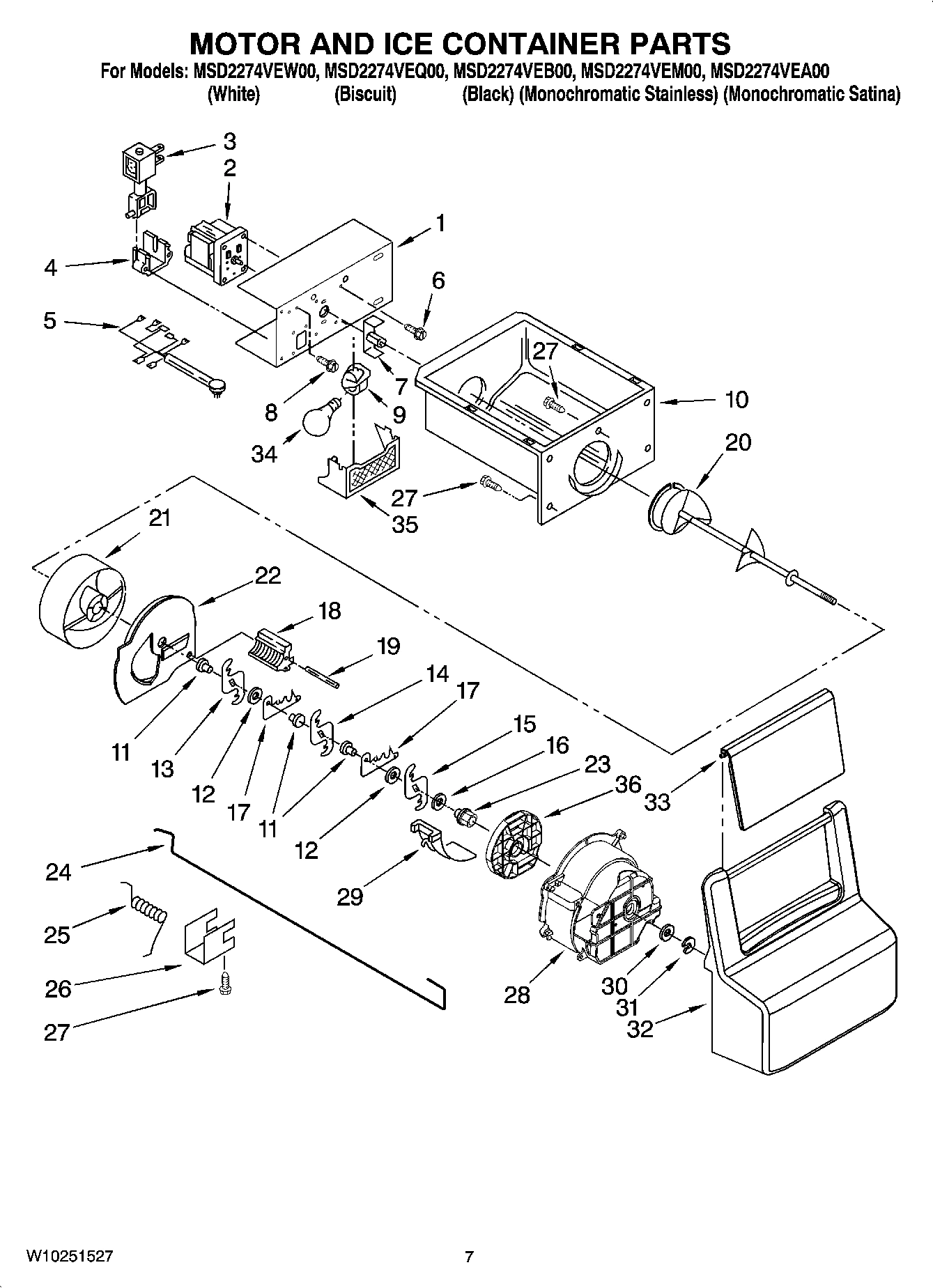 05 - MOTOR AND ICE CONTAINER PARTS