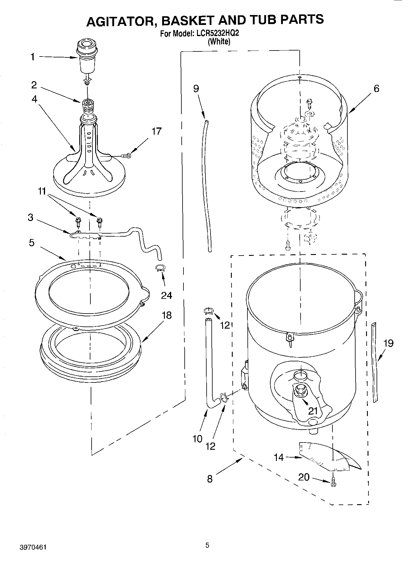 03 - AGITATOR, BASKET AND TUB PARTS