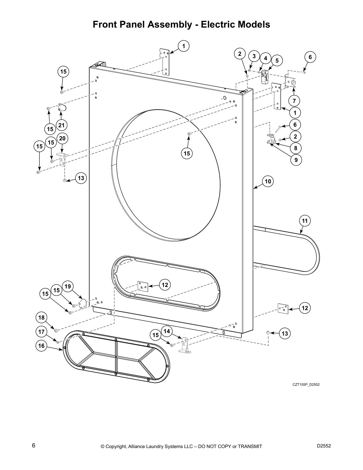 Front Panel Assembly - Electric Models