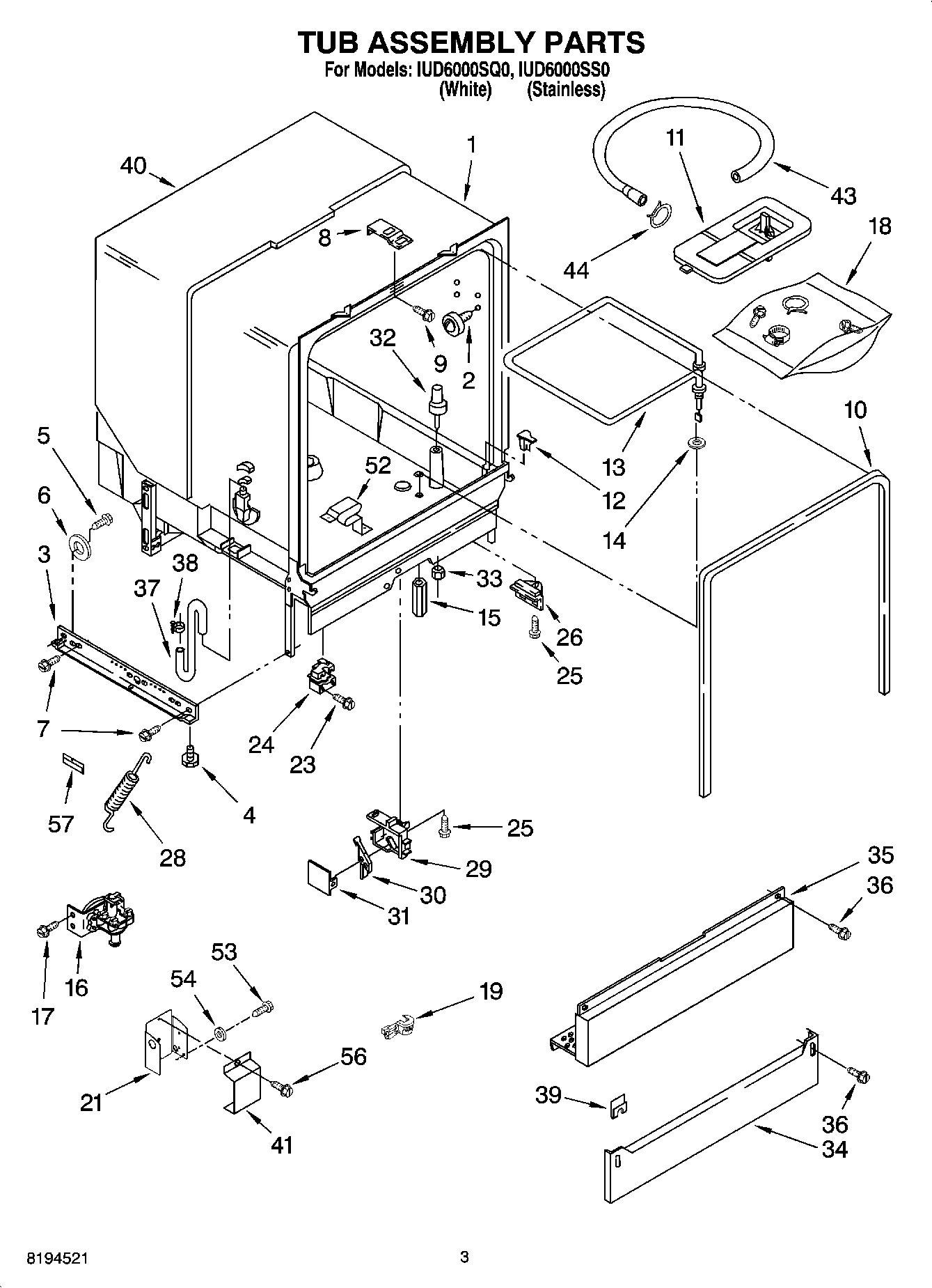 03 - TUB ASSEMBLY PARTS
