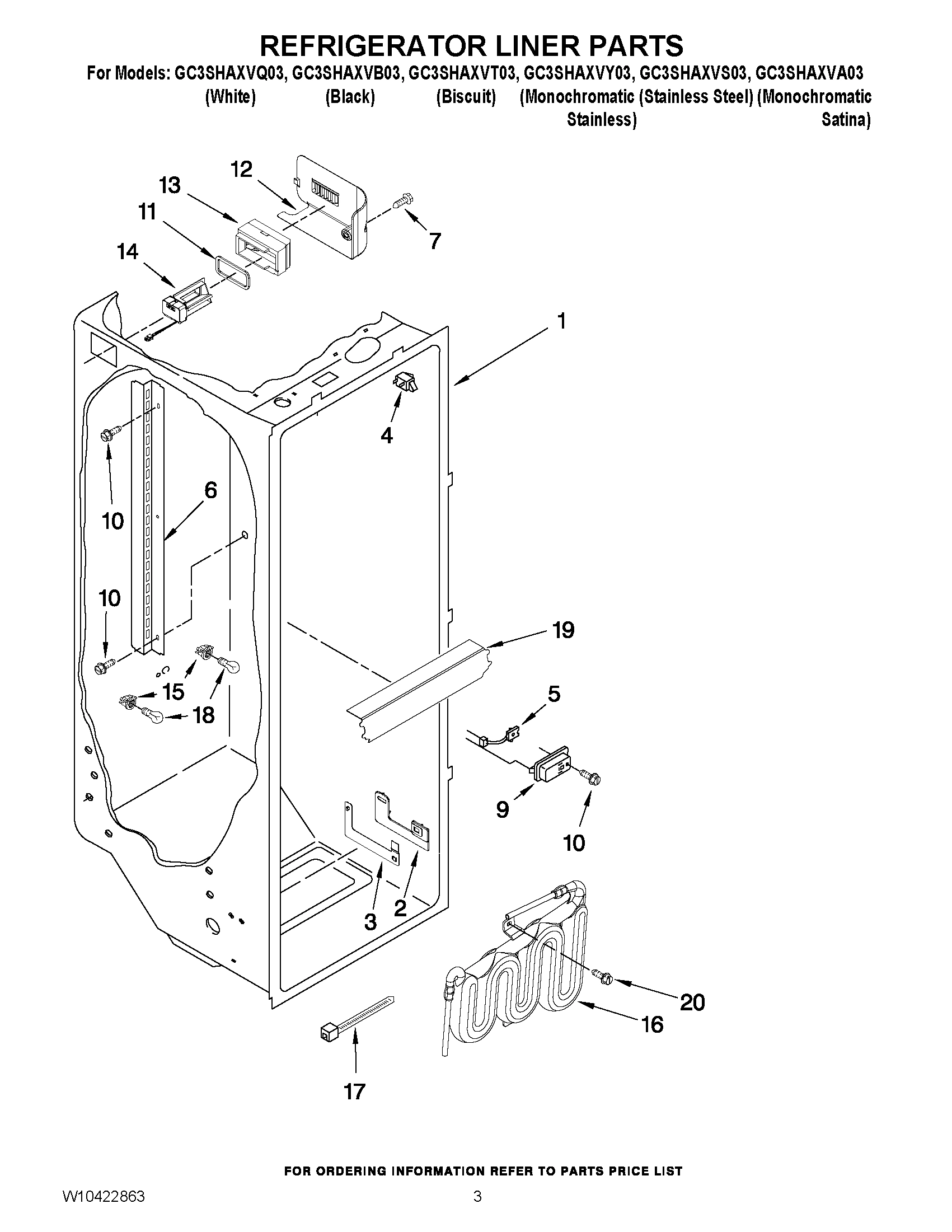 02 - REFRIGERATOR LINER PARTS