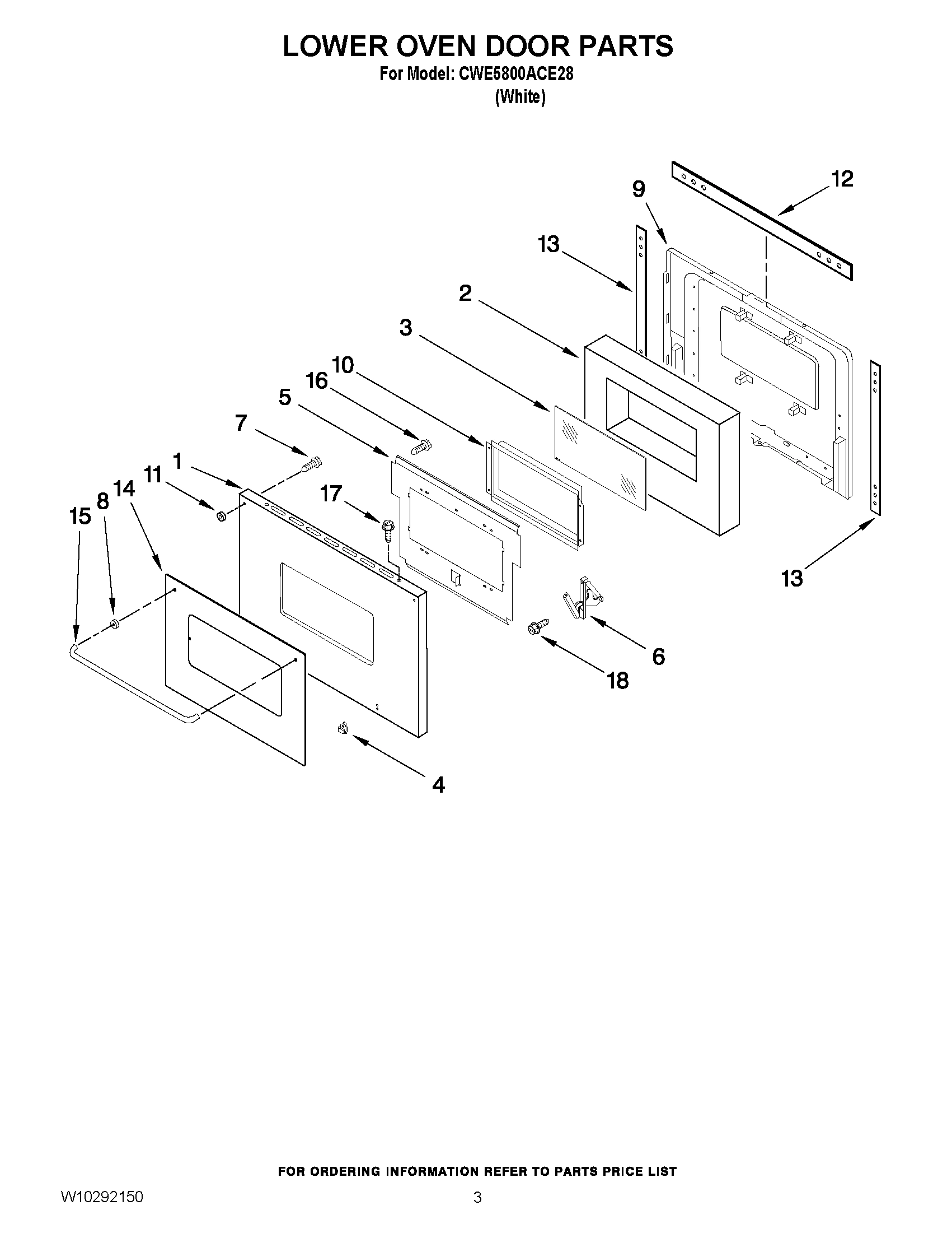 02 - LOWER OVEN DOOR PARTS