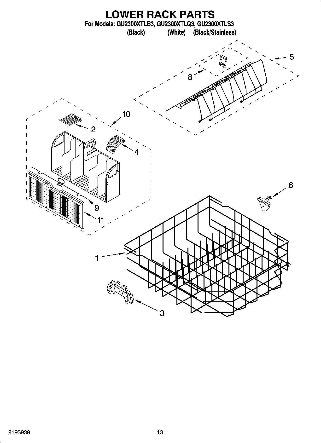 11 - LOWER RACK PARTS