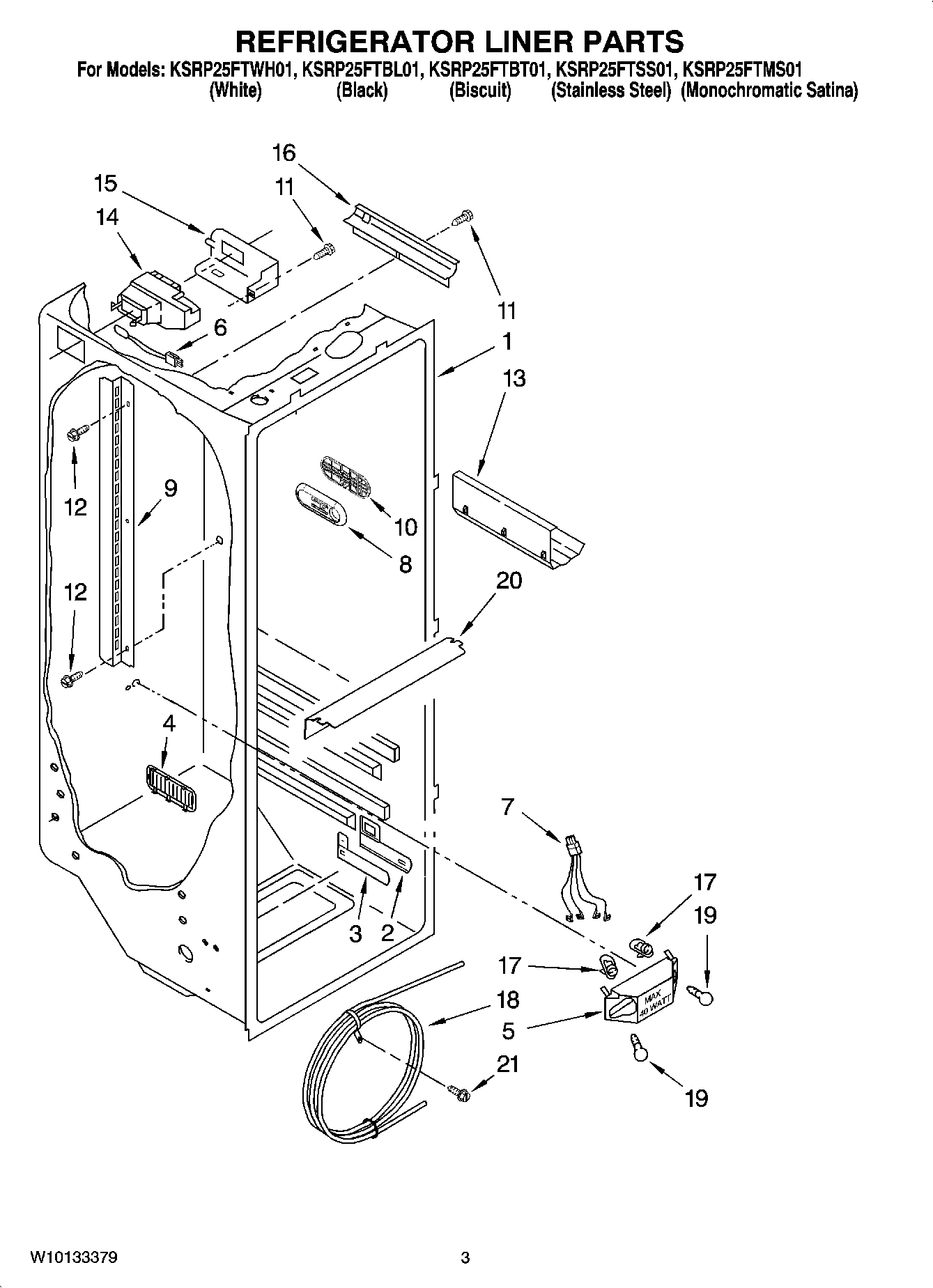 02 - REFRIGERATOR LINER PARTS