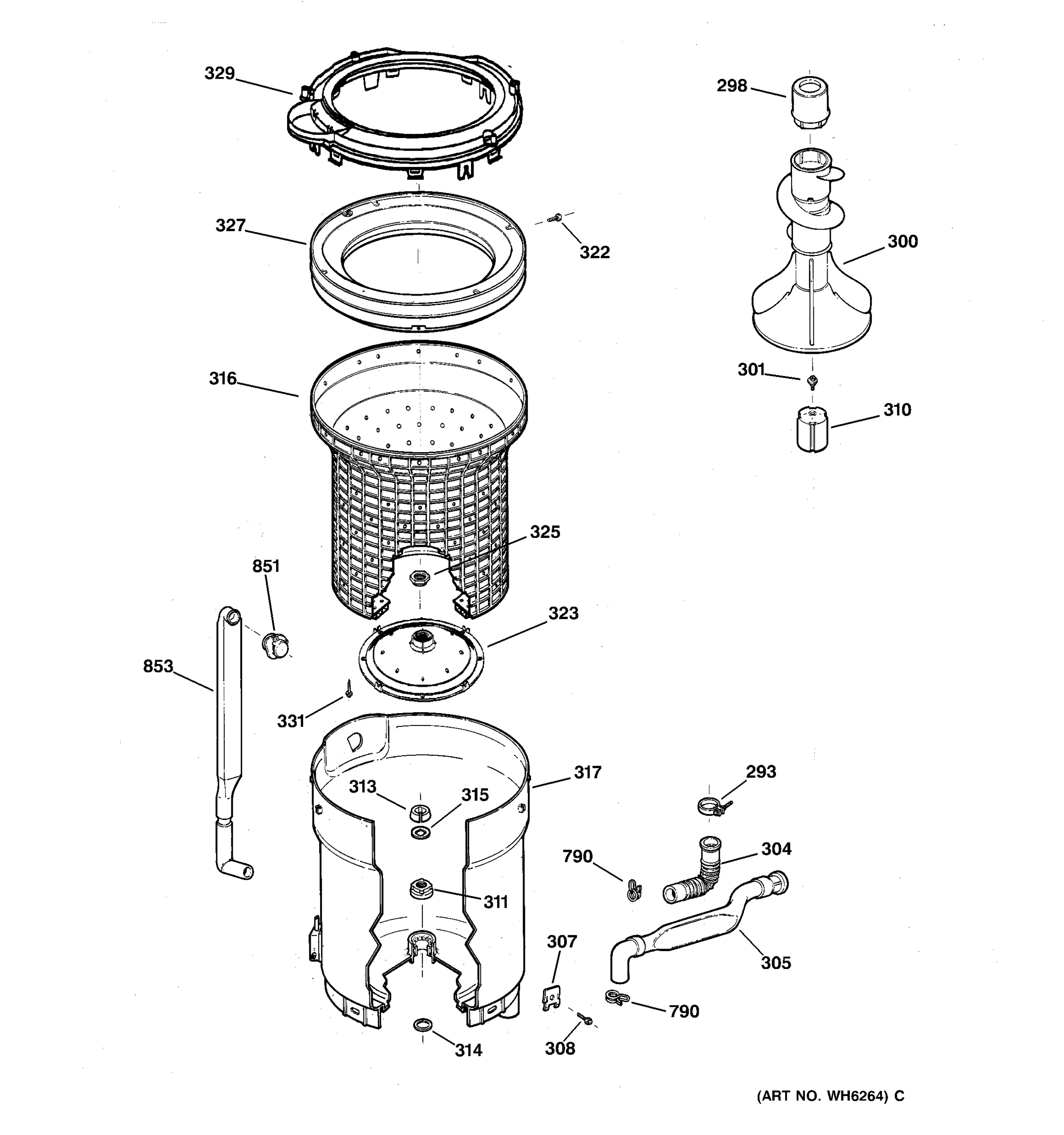 TUB, BASKET & AGITATOR