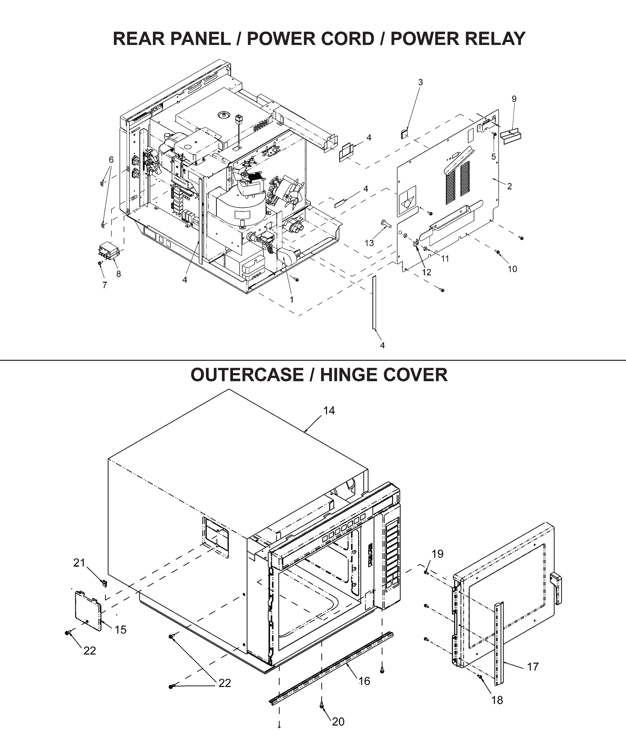 REAR PANEL / POWER CORD / POWER RELAY