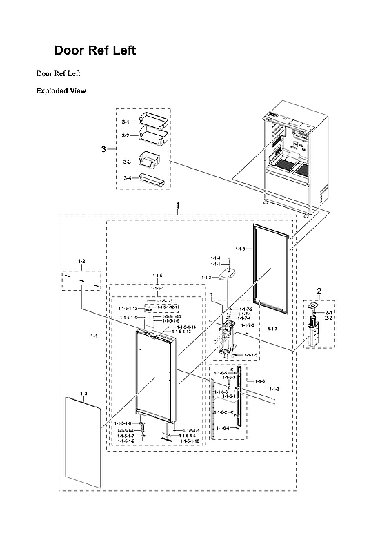 Left Refrigerator Door Parts