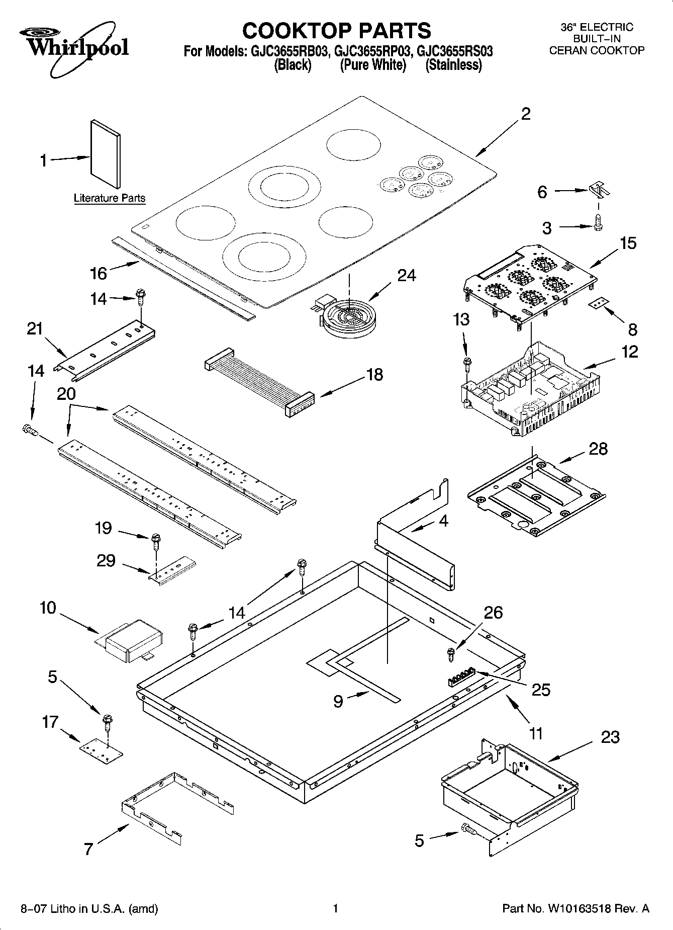 01 - COOKTOP PARTS, OPTIONAL PARTS