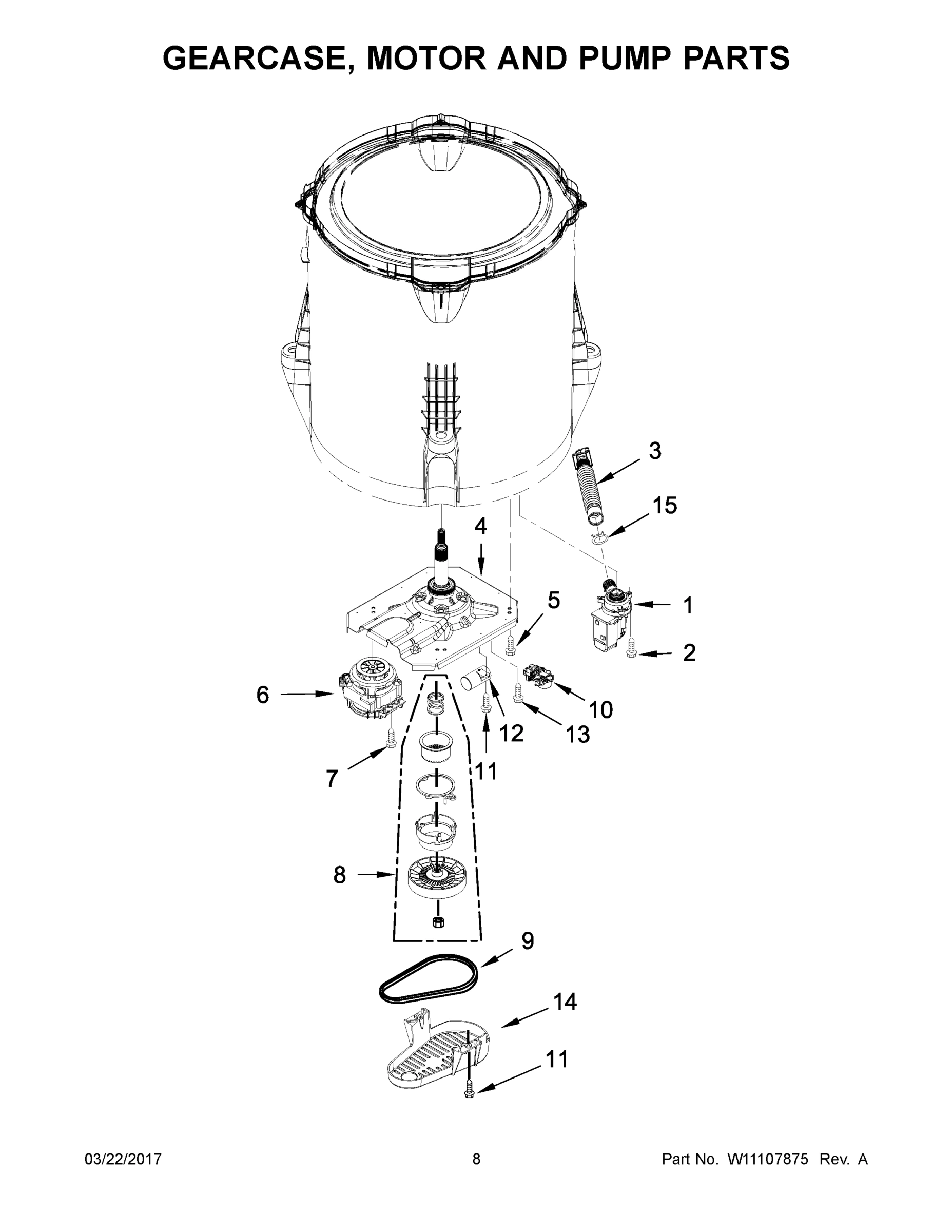 05 - GEARCASE, MOTOR AND PUMP PARTS