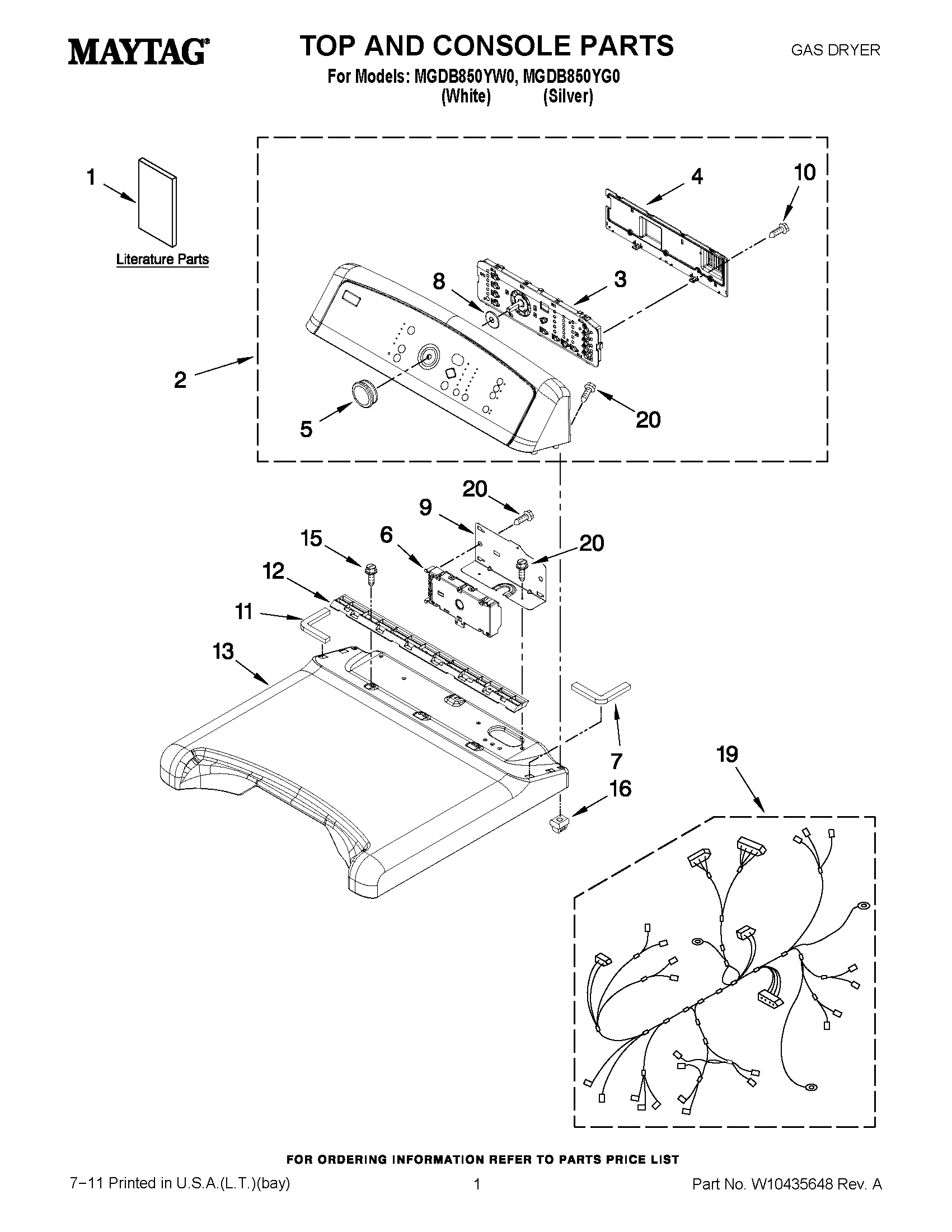 01 - TOP AND CONSOLE PARTS
