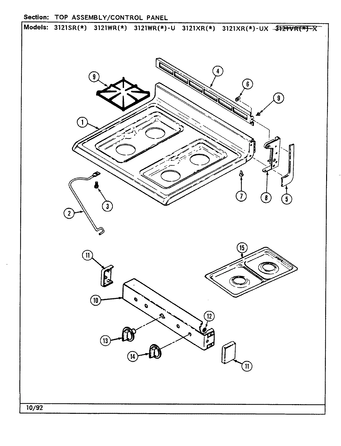 05 - TOP ASSEMBLY/CONTROL PANEL