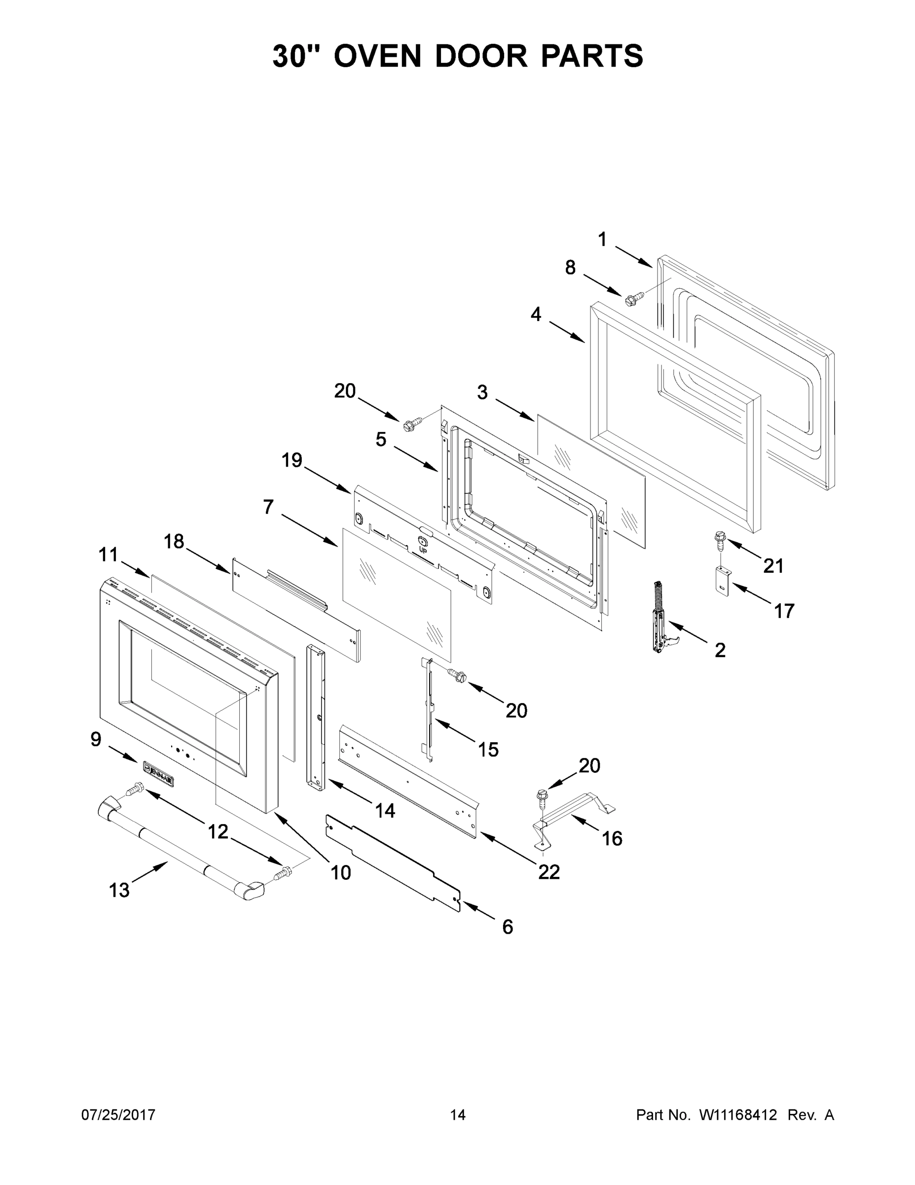 08 - 30" OVEN DOOR PARTS