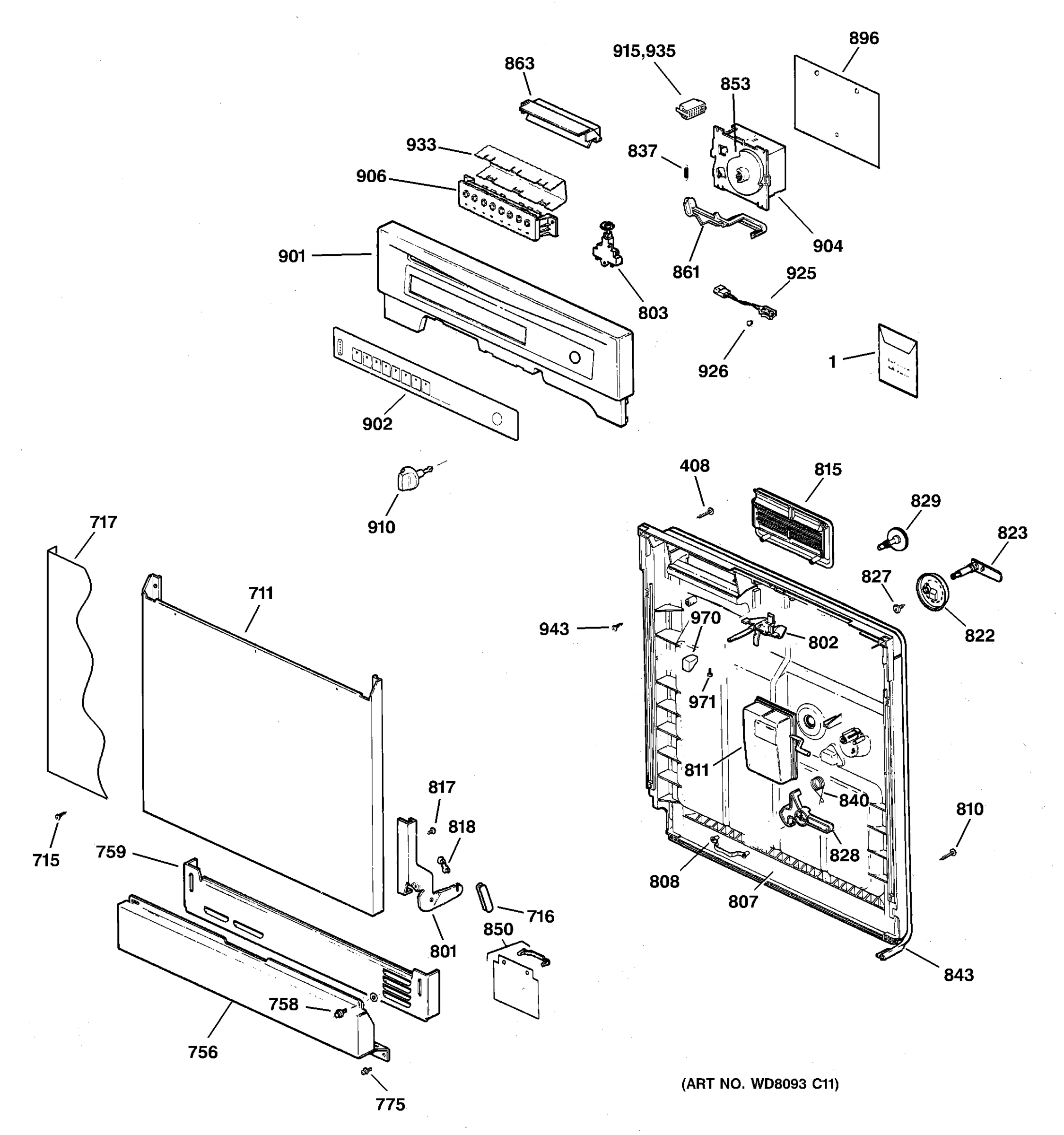 ESCUTCHEON & DOOR ASSEMBLY