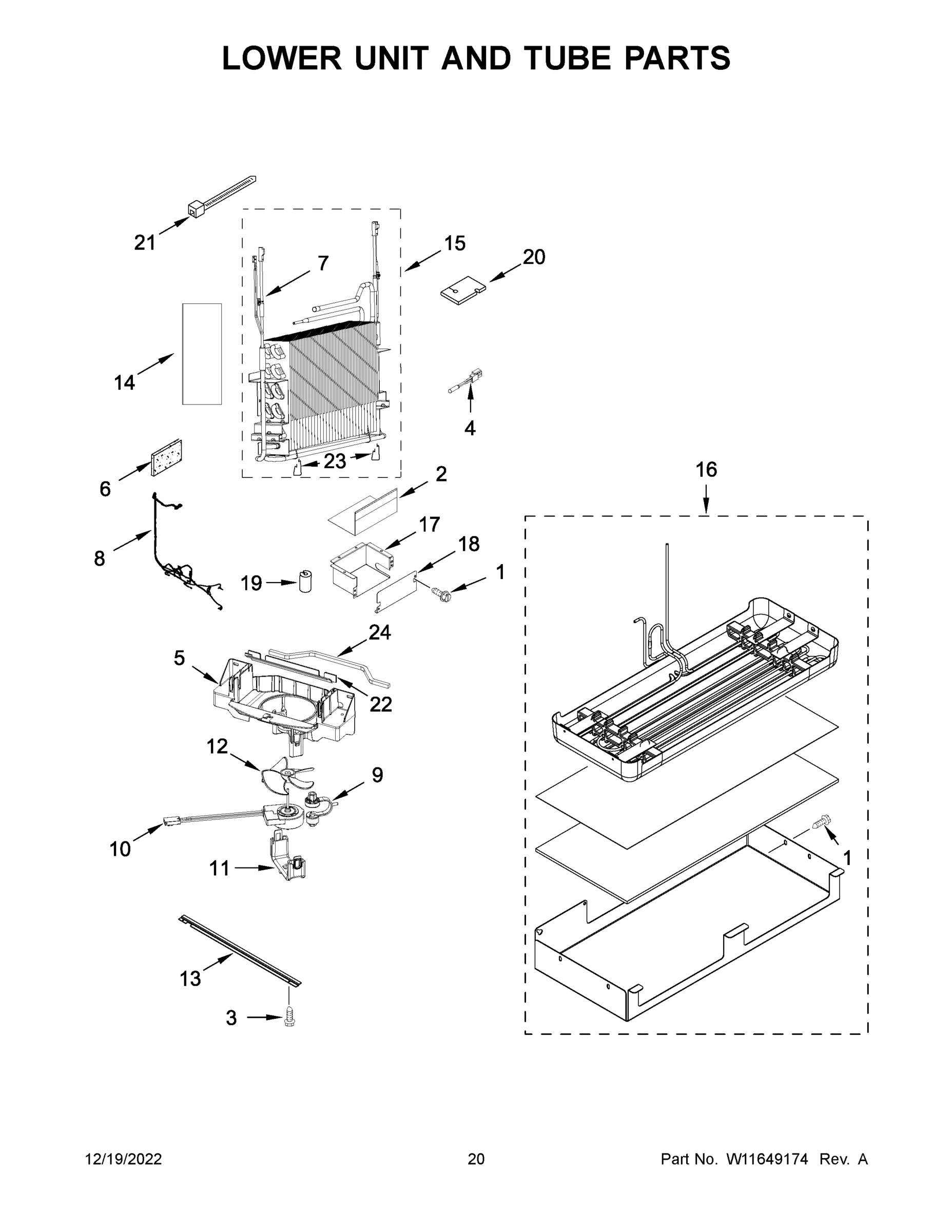 11 - LOWER UNIT AND TUBE PARTS