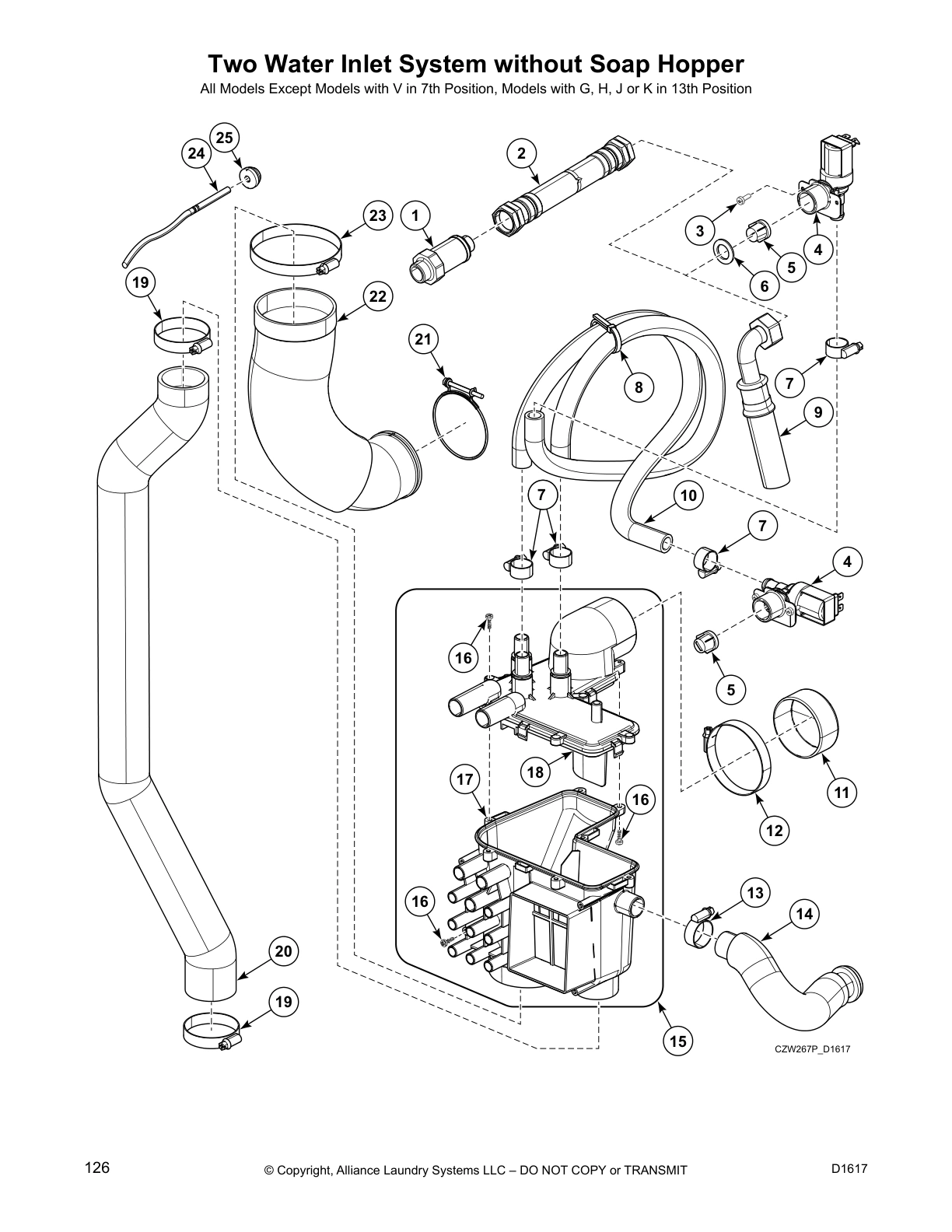 Two Water Inlet System without Soap Hopper