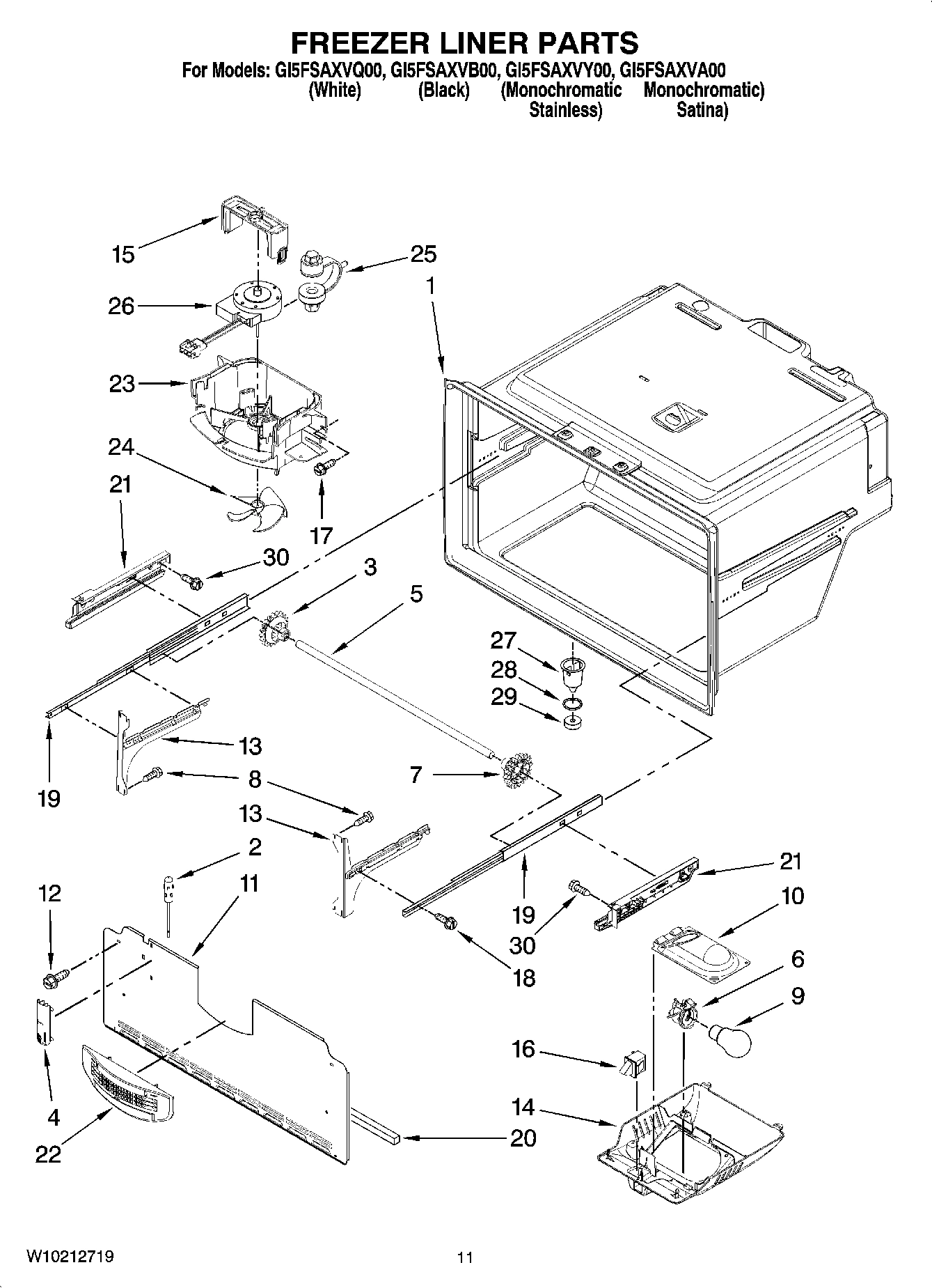 06 - FREEZER LINER PARTS