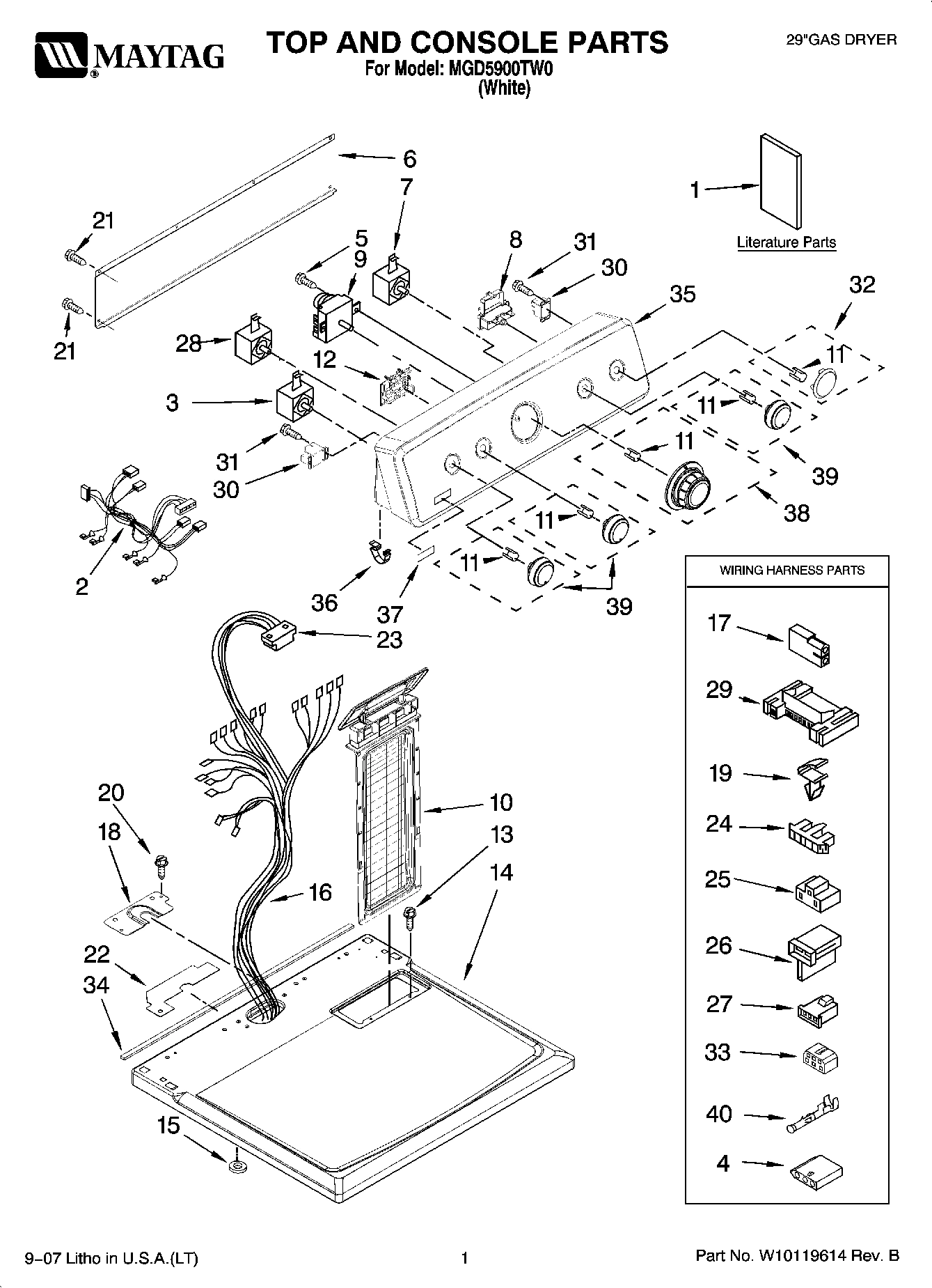 01 - TOP AND CONSOLE PARTS