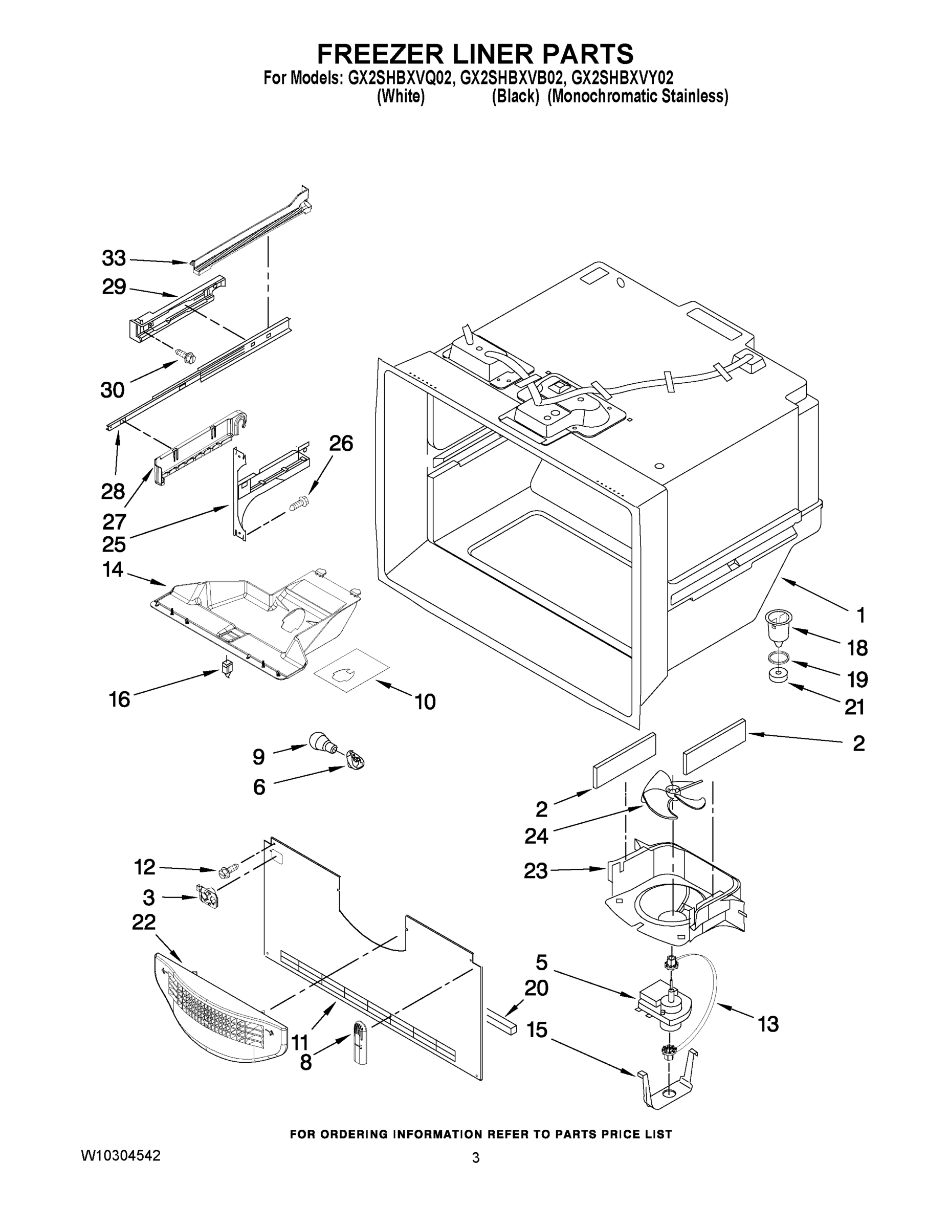 02 - FREEZER LINER PARTS