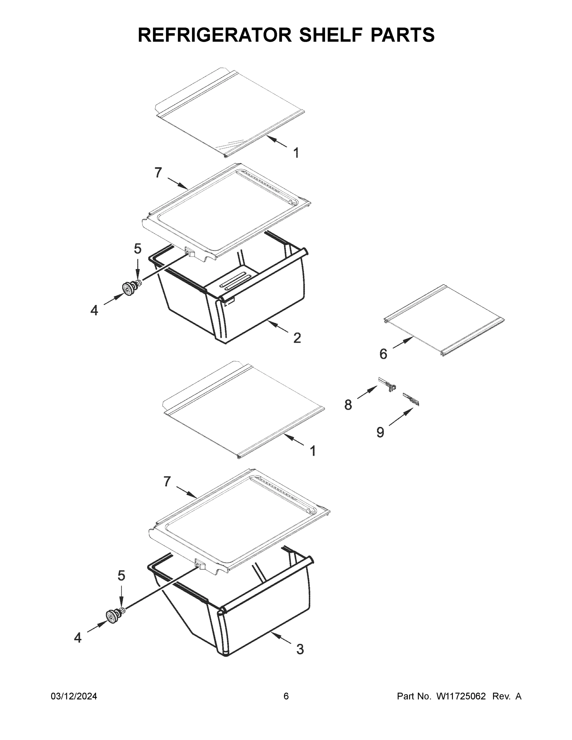 04 - REFRIGERATOR SHELF PARTS