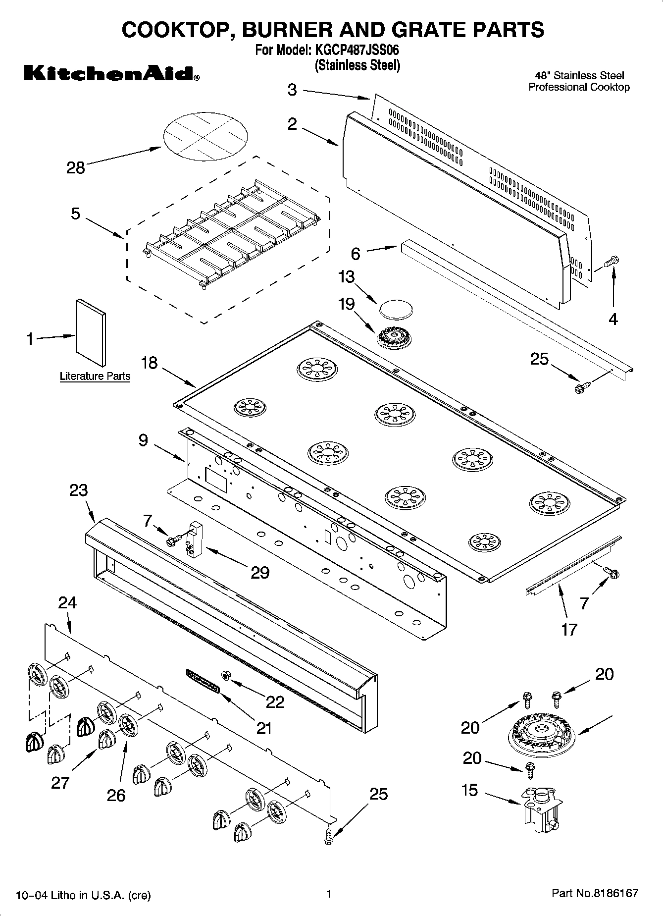 01 - COOKTOP, BURNER AND GRATE PARTS