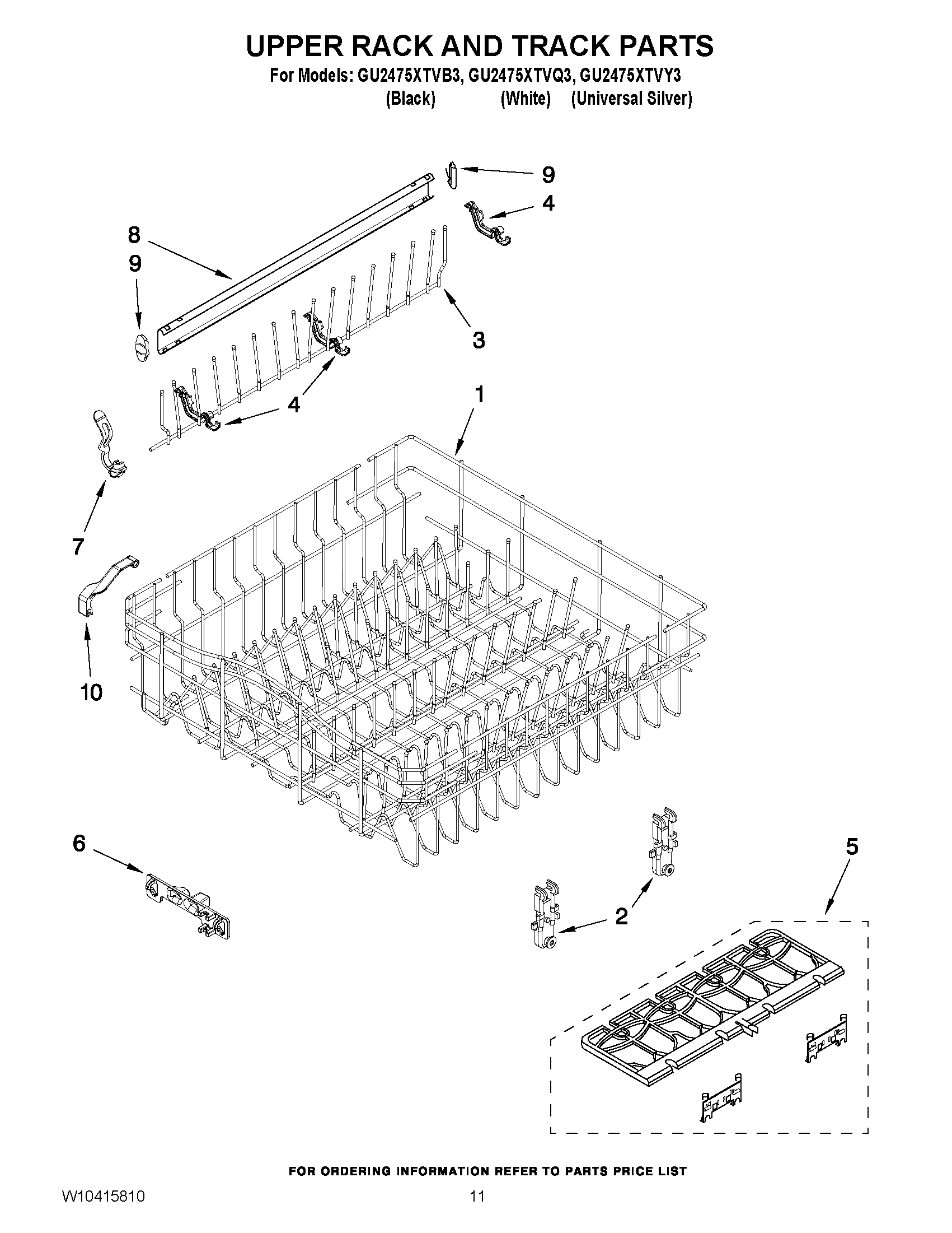09 - UPPER RACK AND TRACK PARTS