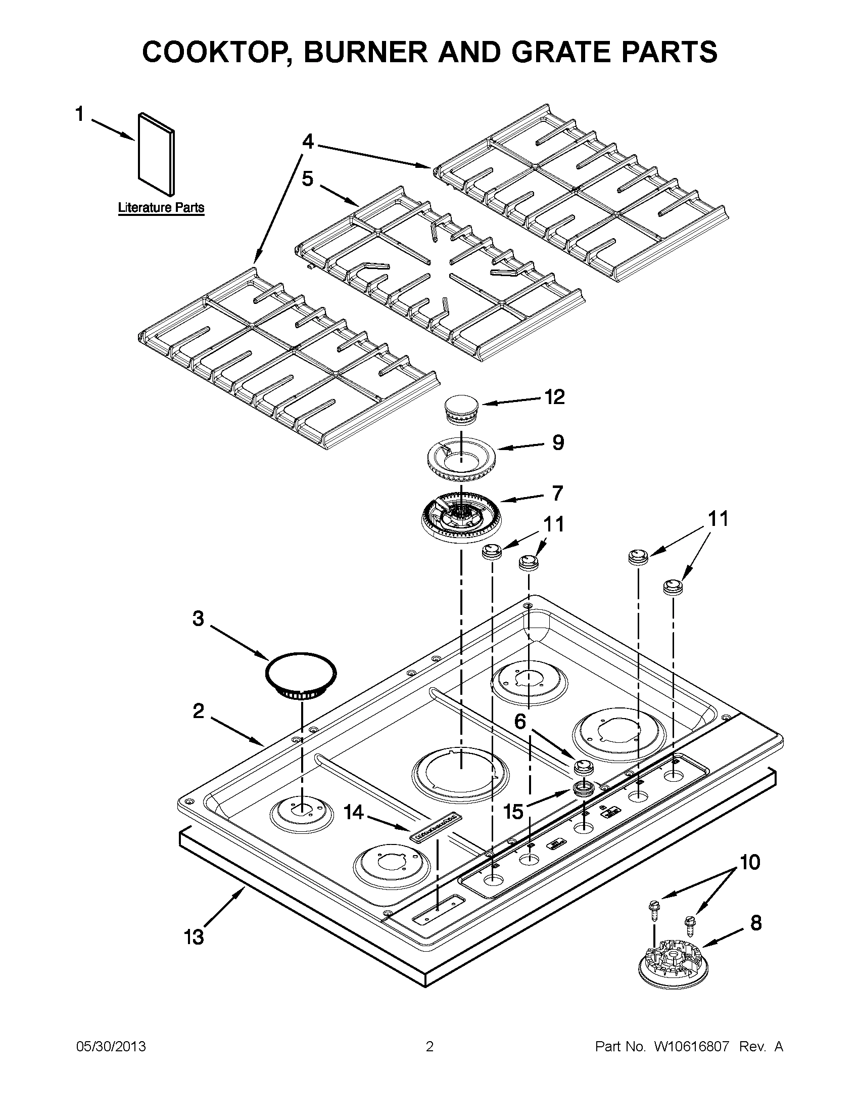 01 - COOKTOP, BURNER AND GRATE PARTS