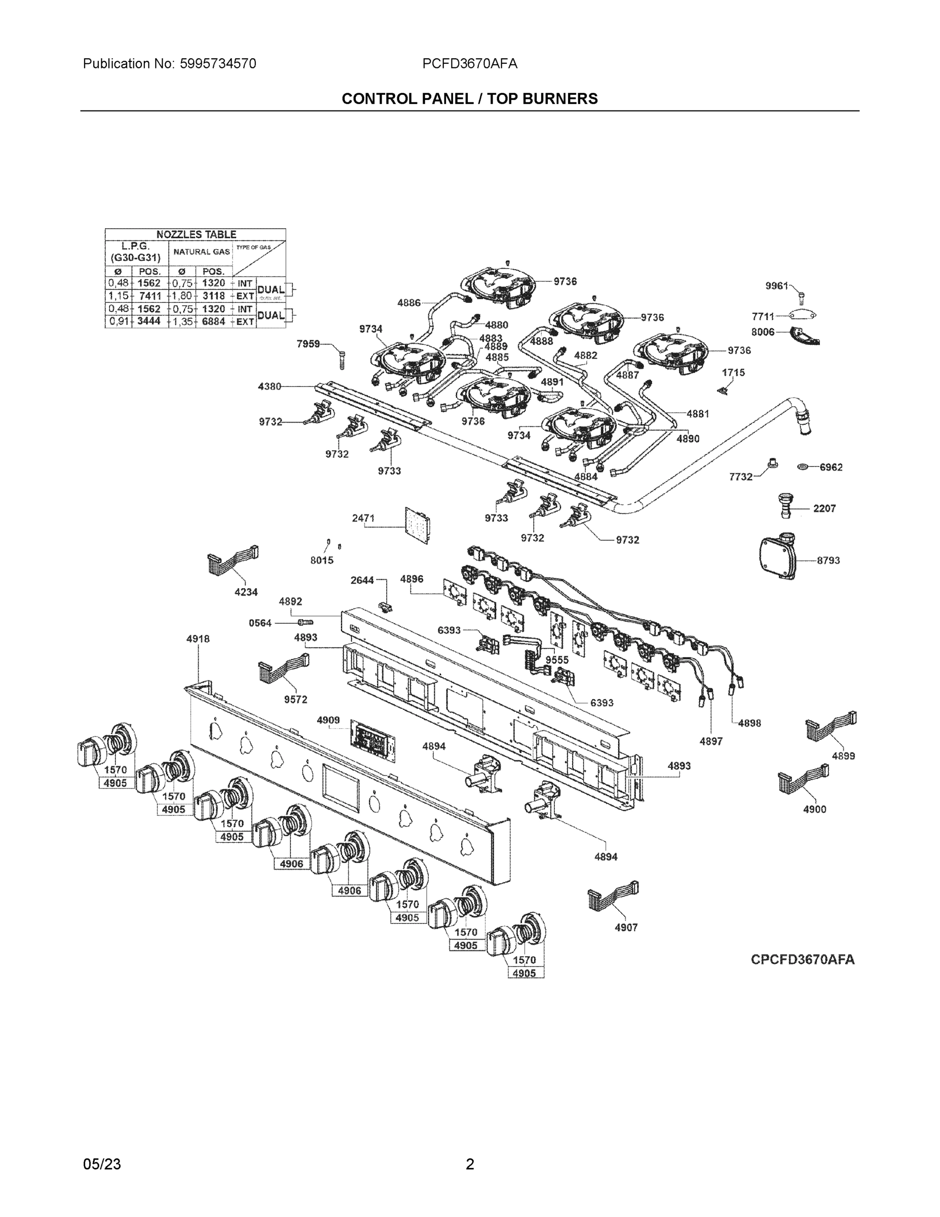 02 - CONTROL PANEL / TOP BURNERS