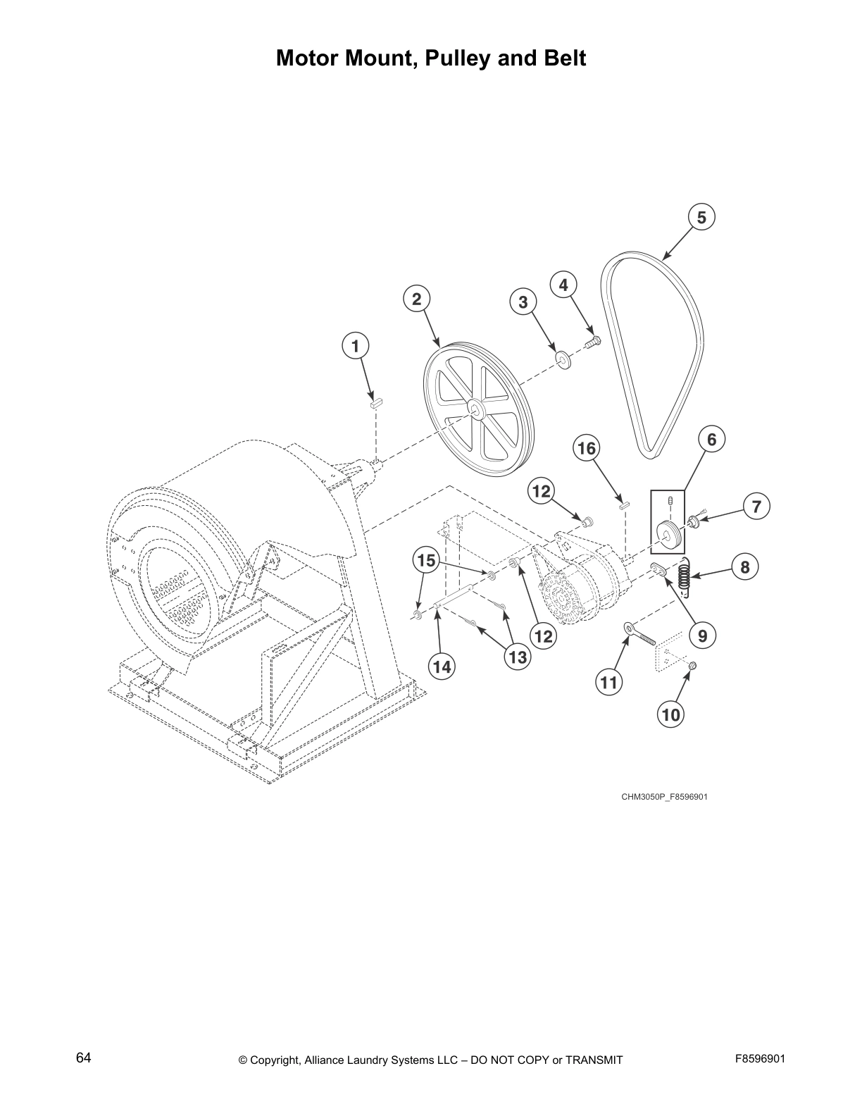 Motor Mount, Pulley and Belt