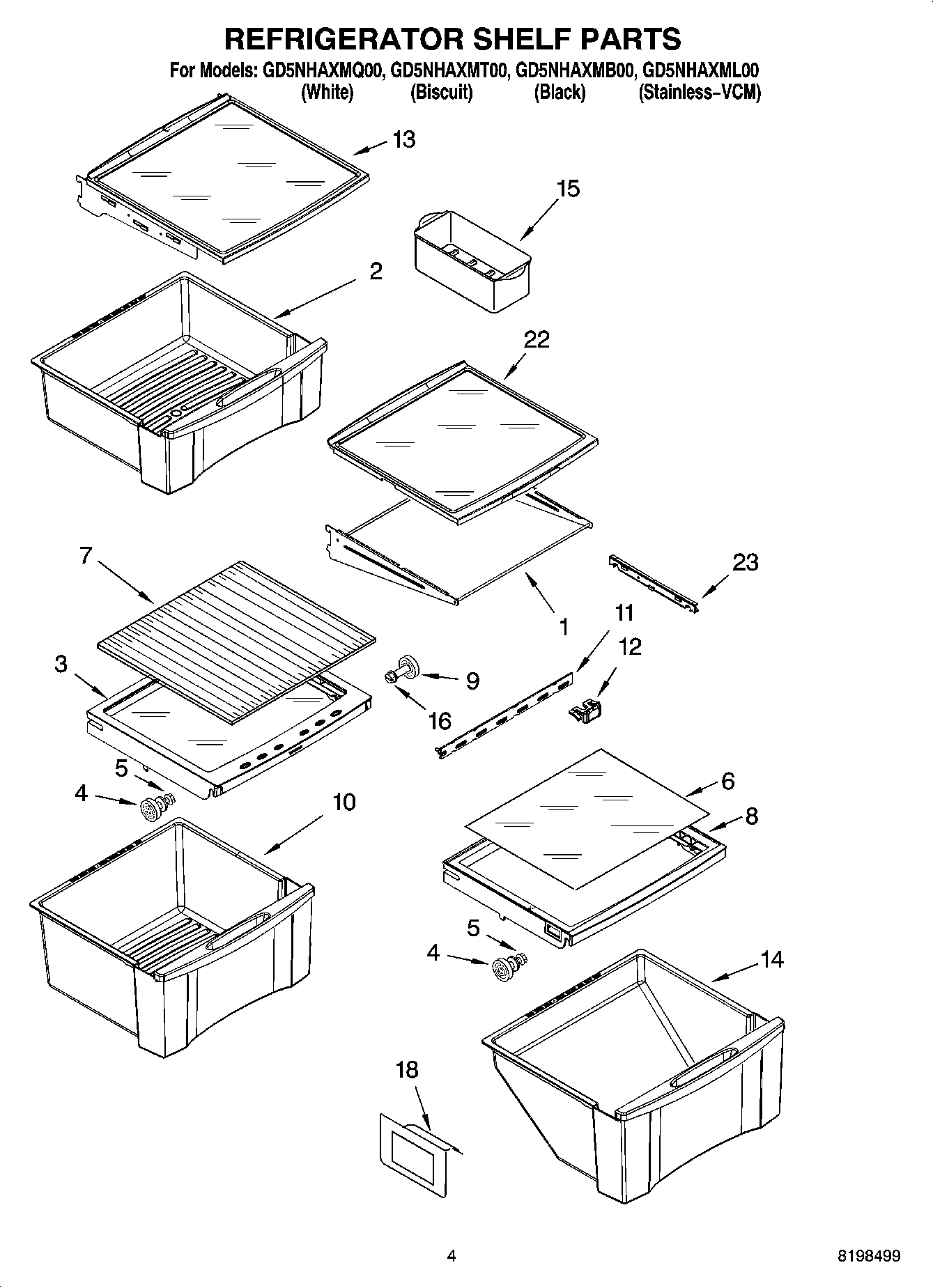 03 - REFRIGERATOR SHELF PARTS