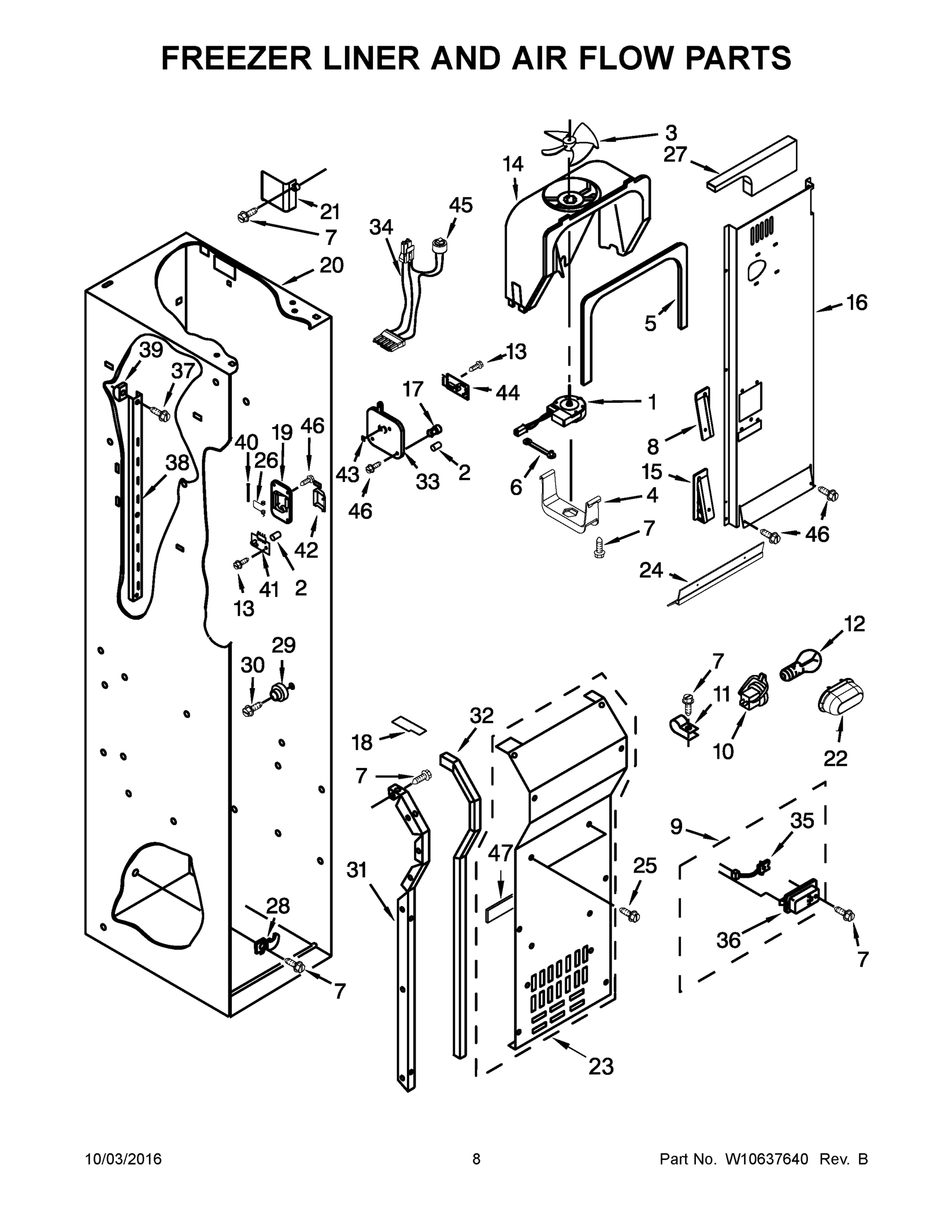 05 - FREEZER LINER AND AIR FLOW PARTS