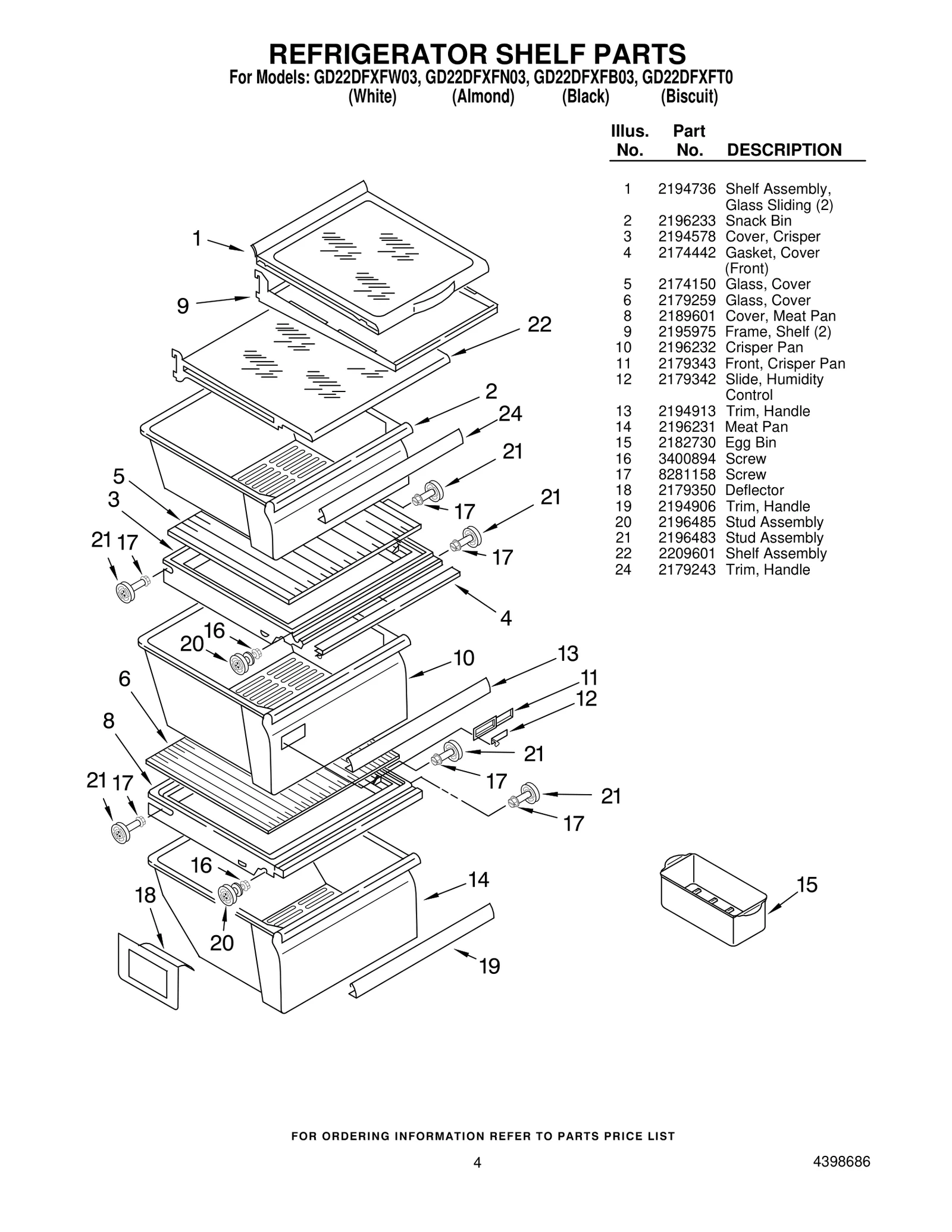 REFRIGERATOR SHELF PARTS