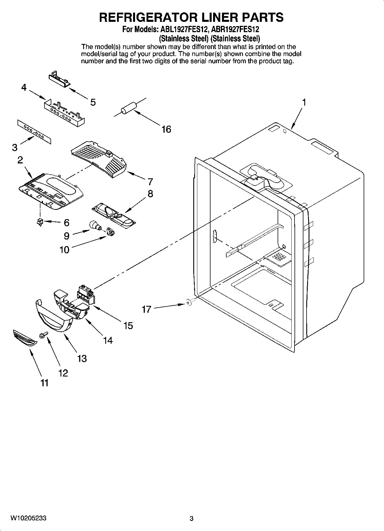 02 - REFRIGERATOR LINER PARTS