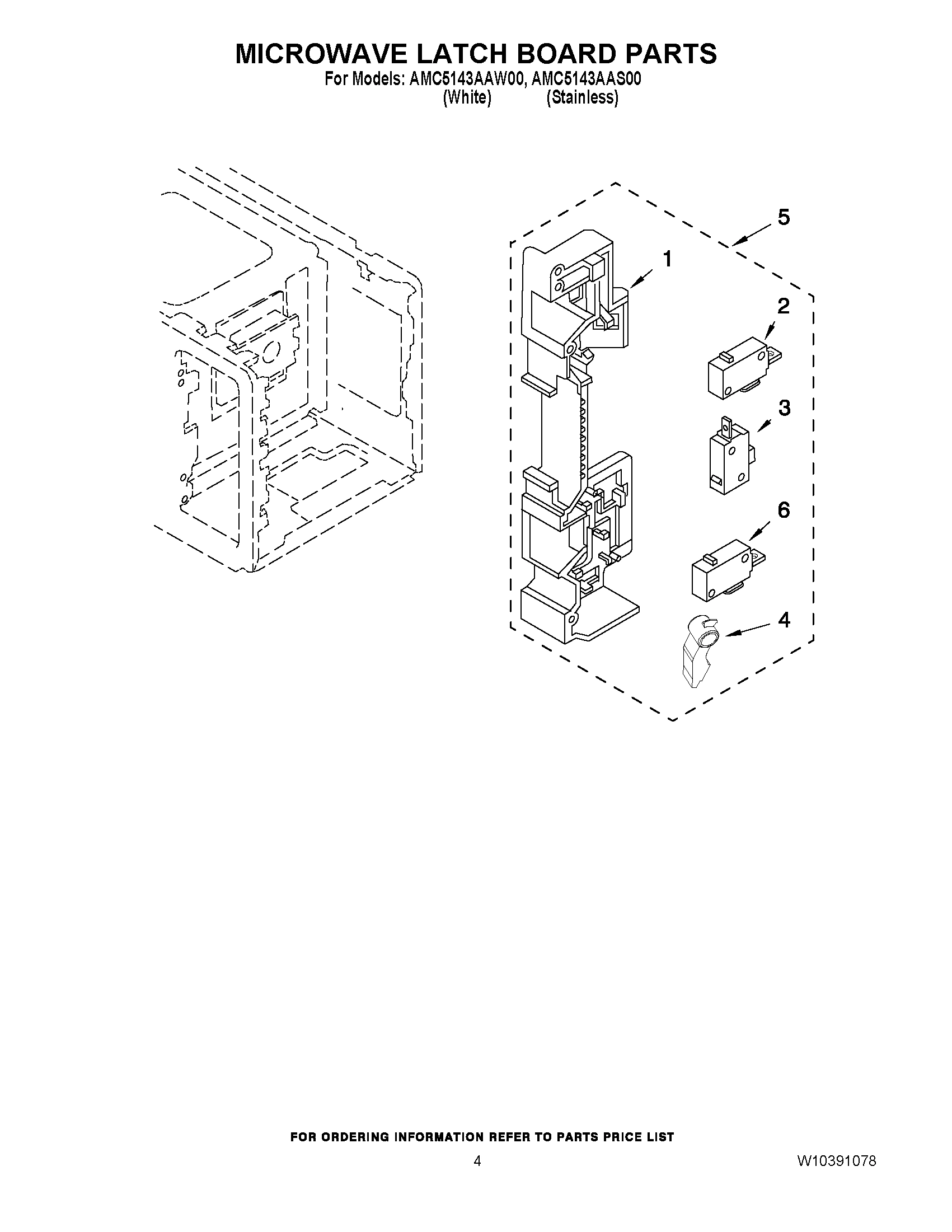 04 - MICROWAVE LATCH BOARD PARTS