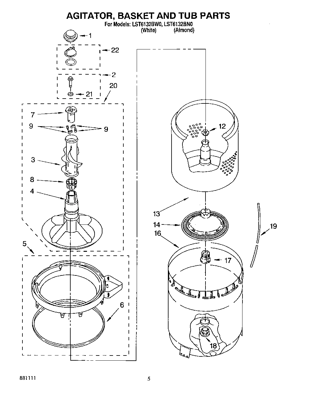 03 - AGITATOR, BASKET AND TUB