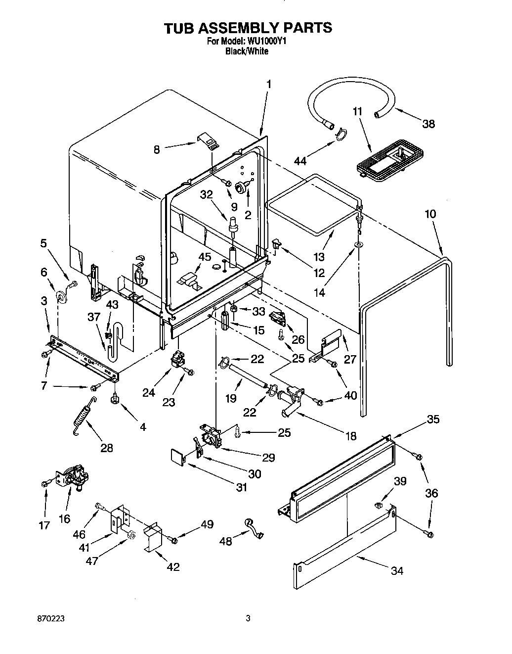 03 - TUB ASSEMBLY, LIT/OPTIONAL