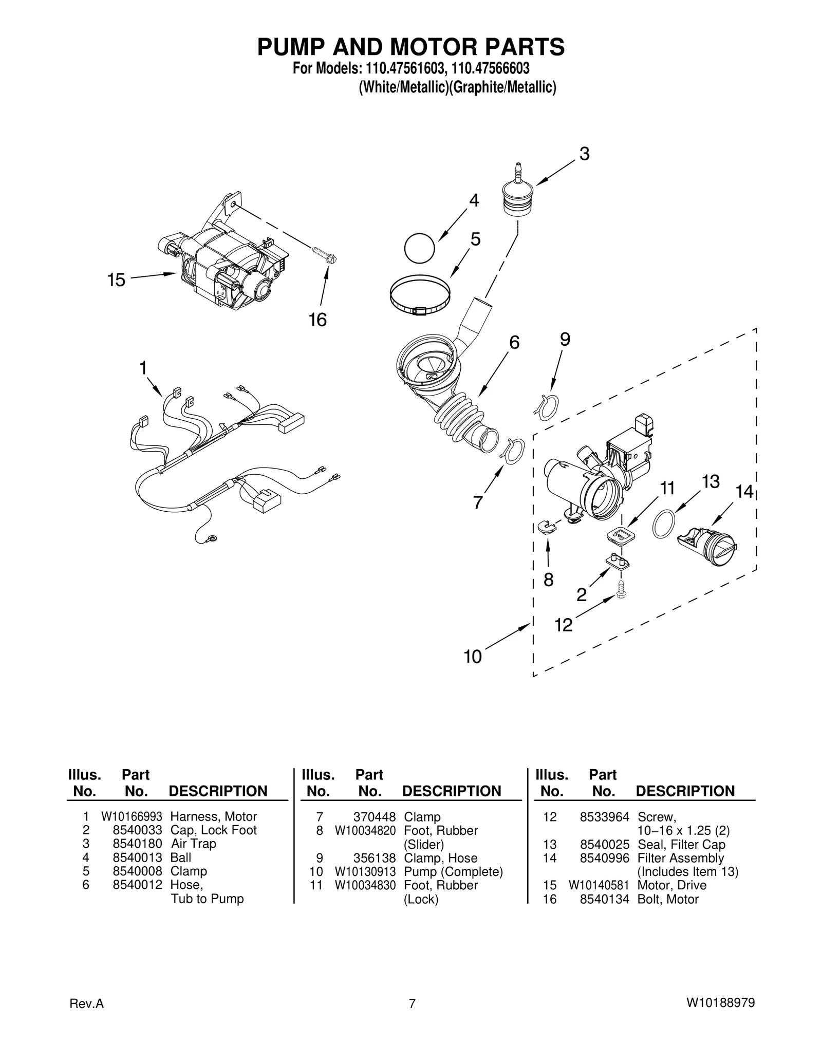 PUMP AND MOTOR PARTS