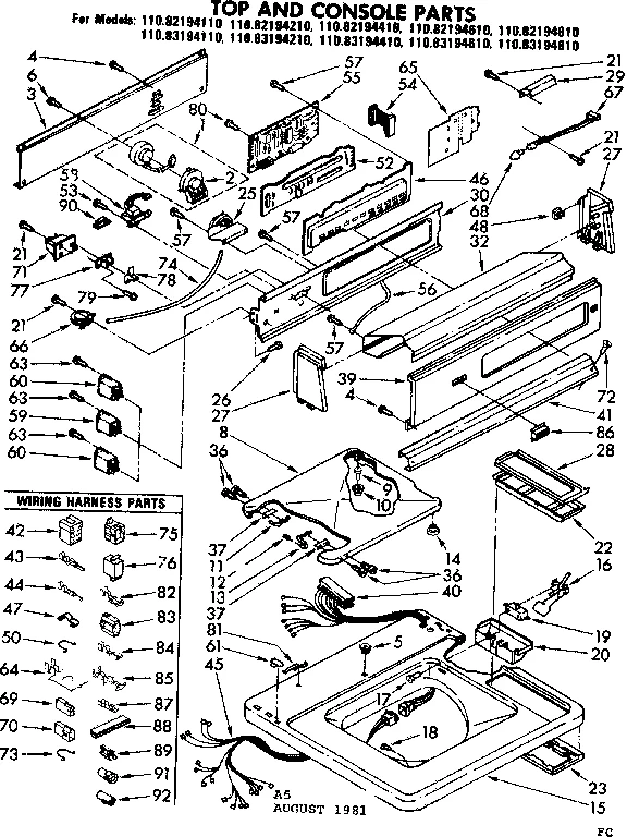 TOP AND CONSOLE PARTS