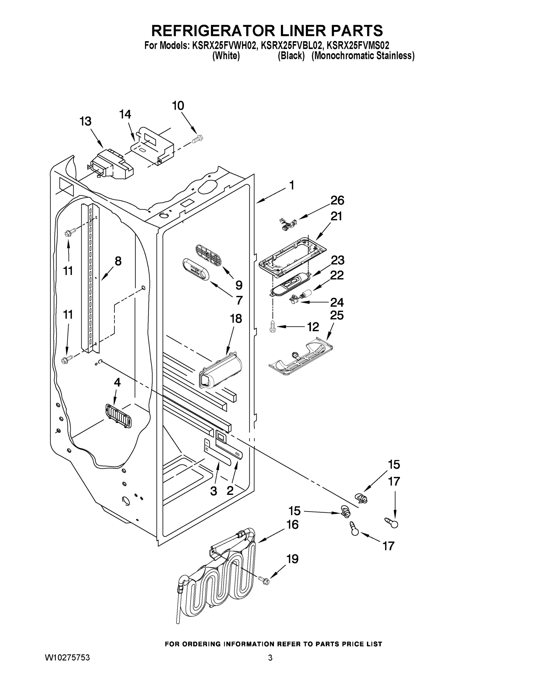 02 - REFRIGERATOR LINER PARTS