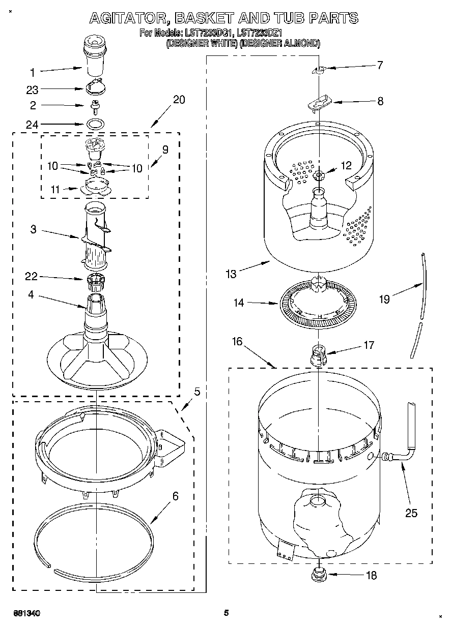 04 - AGITATOR, BASKET AND TUB