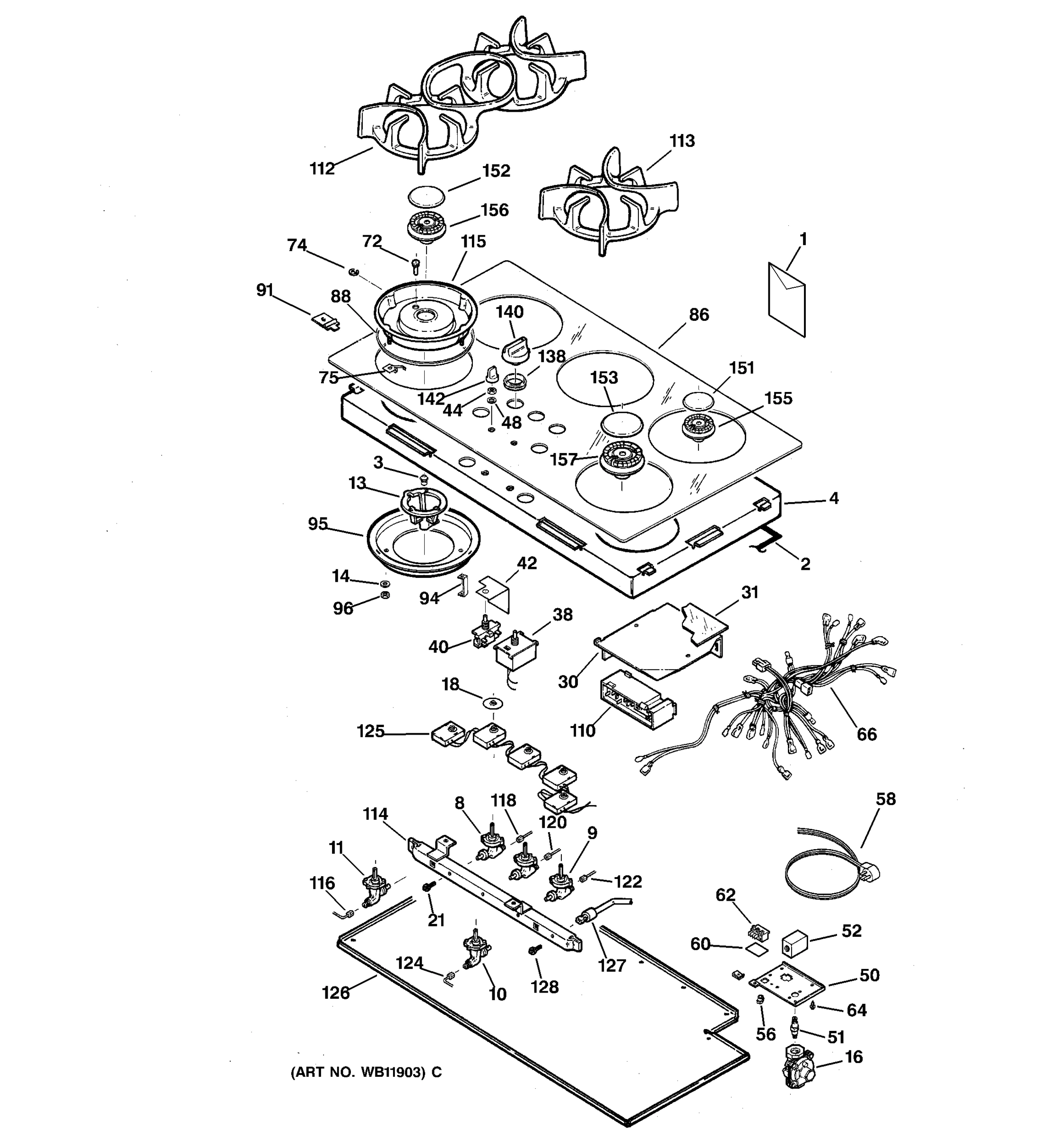 CONTROLS, COOKTOP & BURNER PARTS