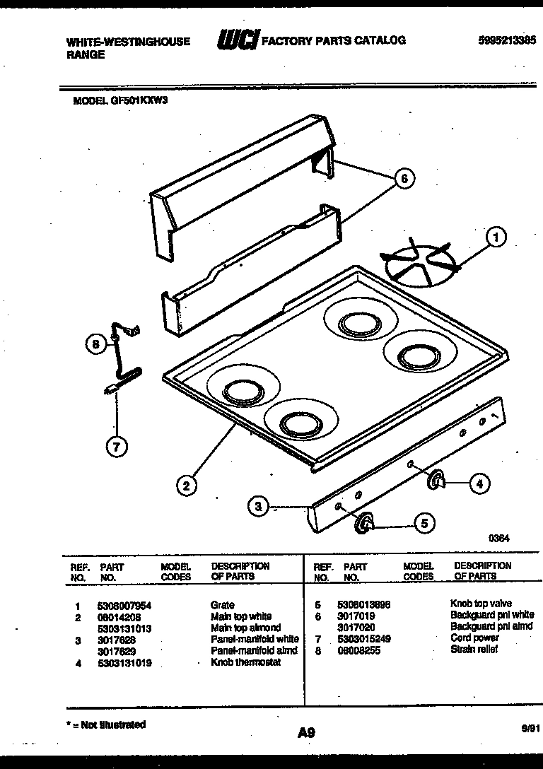 02 - BACKGUARD AND COOKTOP PARTS