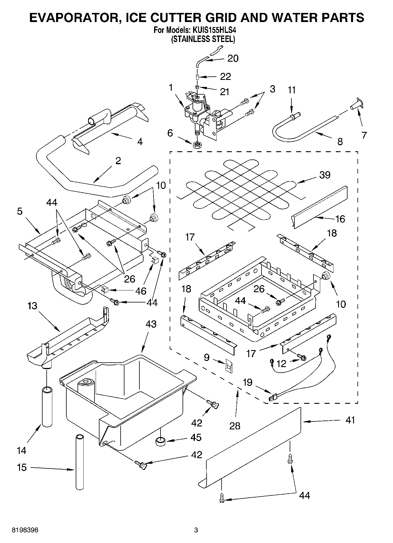 02 - EVAPORATOR ICE CUTTER GRID AND WATER PARTS